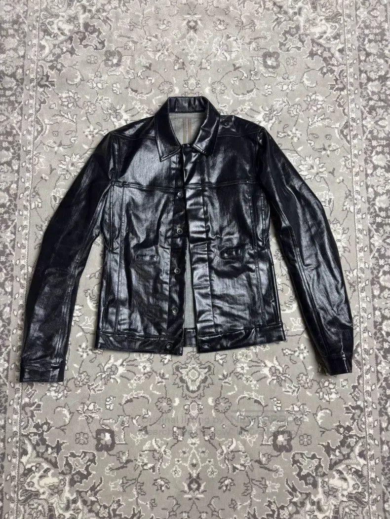 Rick Owens Rick Owens Black Wax Coated Long Sleeve Jacket Size US M / EU 48-50 / 2 - 1 Thumbnail
