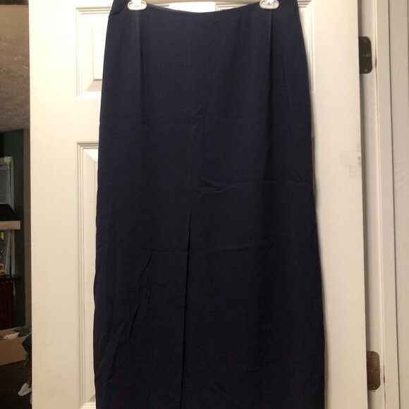 Talbots TALBOTS women's navy fully LINED skirt size: 14 Size 36" / US 14 / IT 50 - 1 Thumbnail