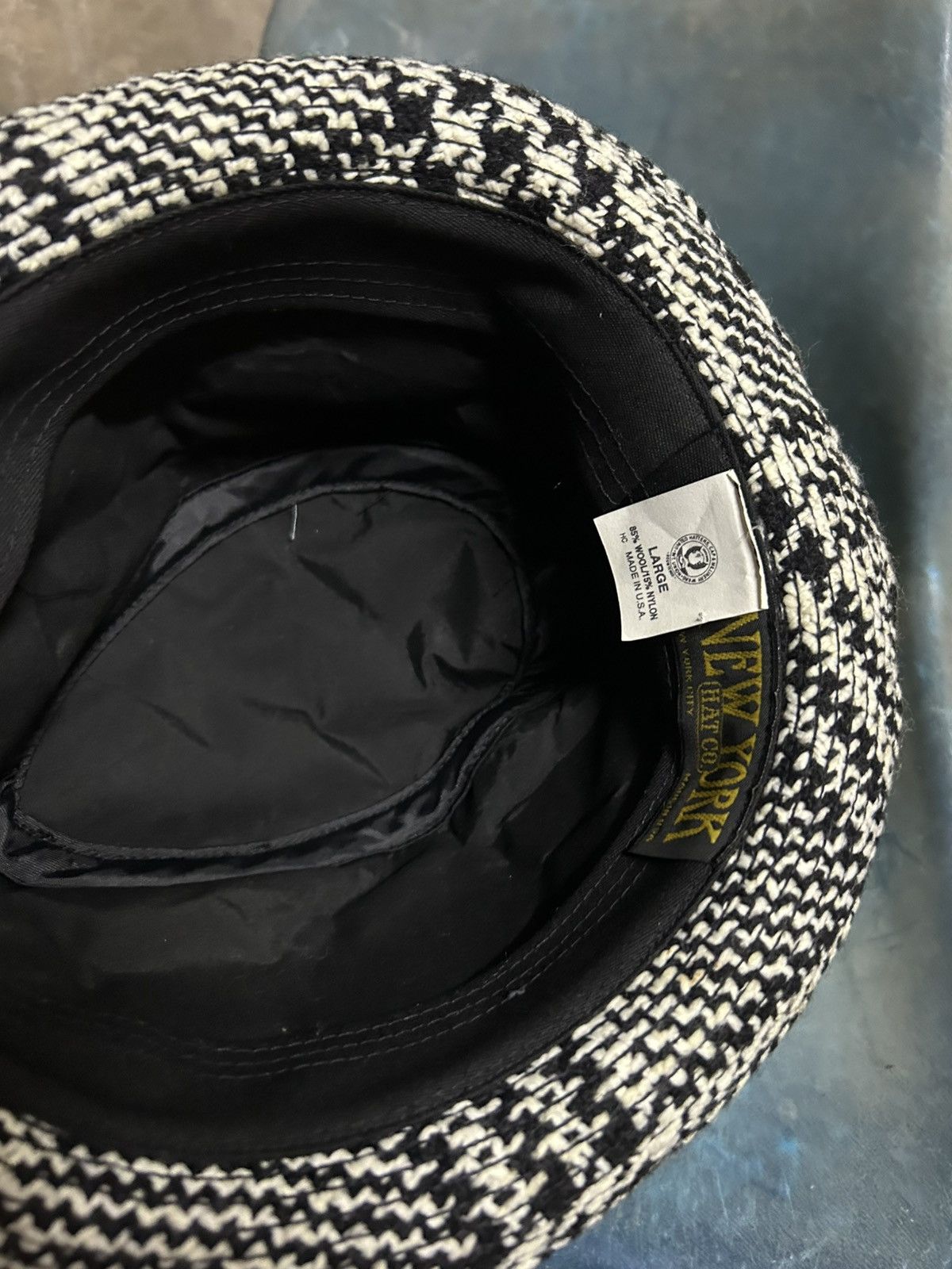 Vintage New York Hat Co. Wool Blend Houndstooth Pork Pie Hat Size ONE SIZE - 9 Thumbnail