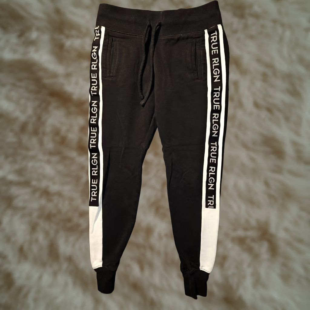 True Religion True Religion Joggers Women's XS Black Pull On Pockets Logo Active Running Size 26" / US 2 / IT 38 - 1 Thumbnail