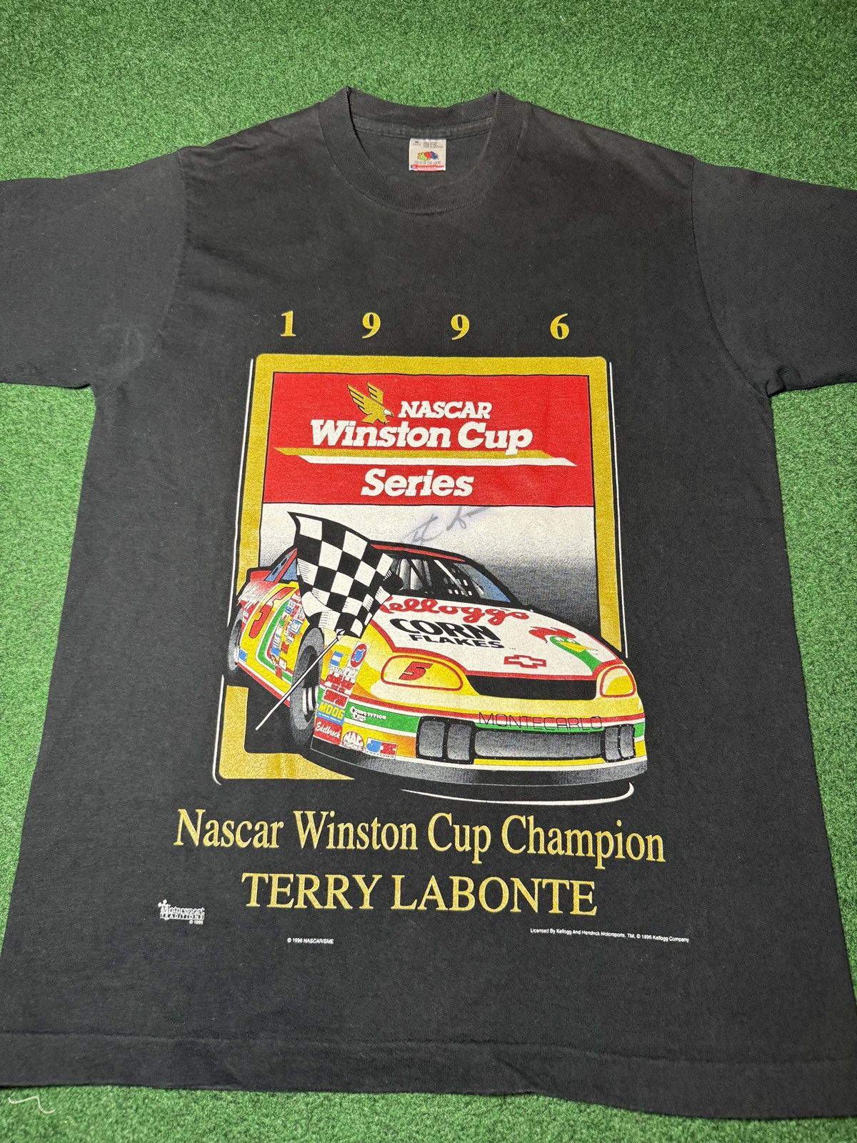 NASCAR Vtg 90s Terry Labonte Winston Cup Champion Nascar T Shirt Size US M / EU 48-50 / 2 - 2 Thumbnail