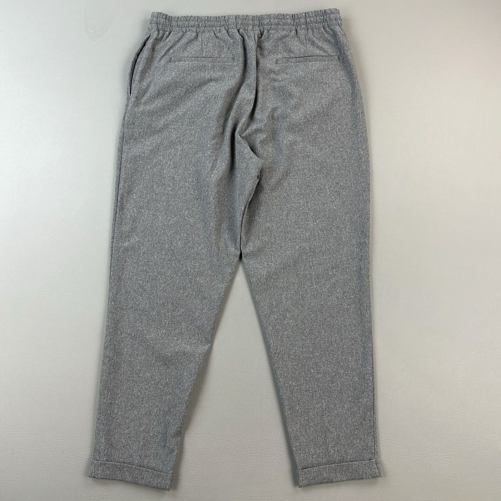 Zara Zara Comfort Jogger Mens XL Frosted Gray Stretch Drawstring Lounge Pants Regular Rise Slim Tapered Pockets Logo Size US 36 / EU 52 - 7 Thumbnail