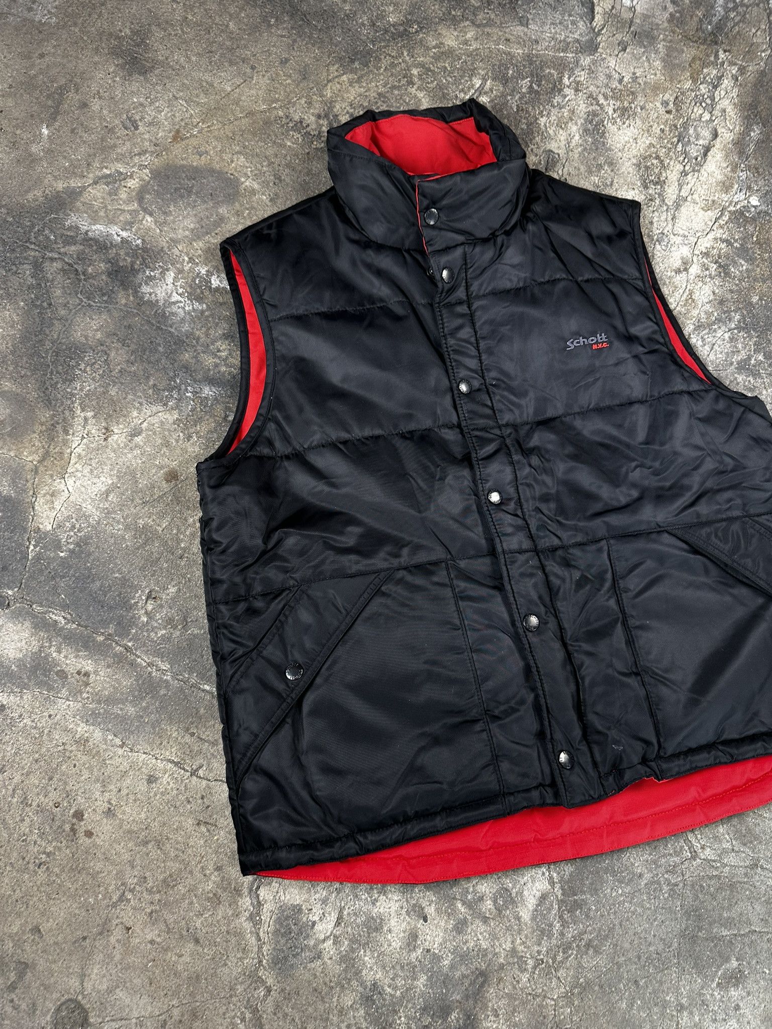 Schott Vintage Schott Reversible Puffer Vest Size US L / EU 52-54 / 3 - 3 Thumbnail