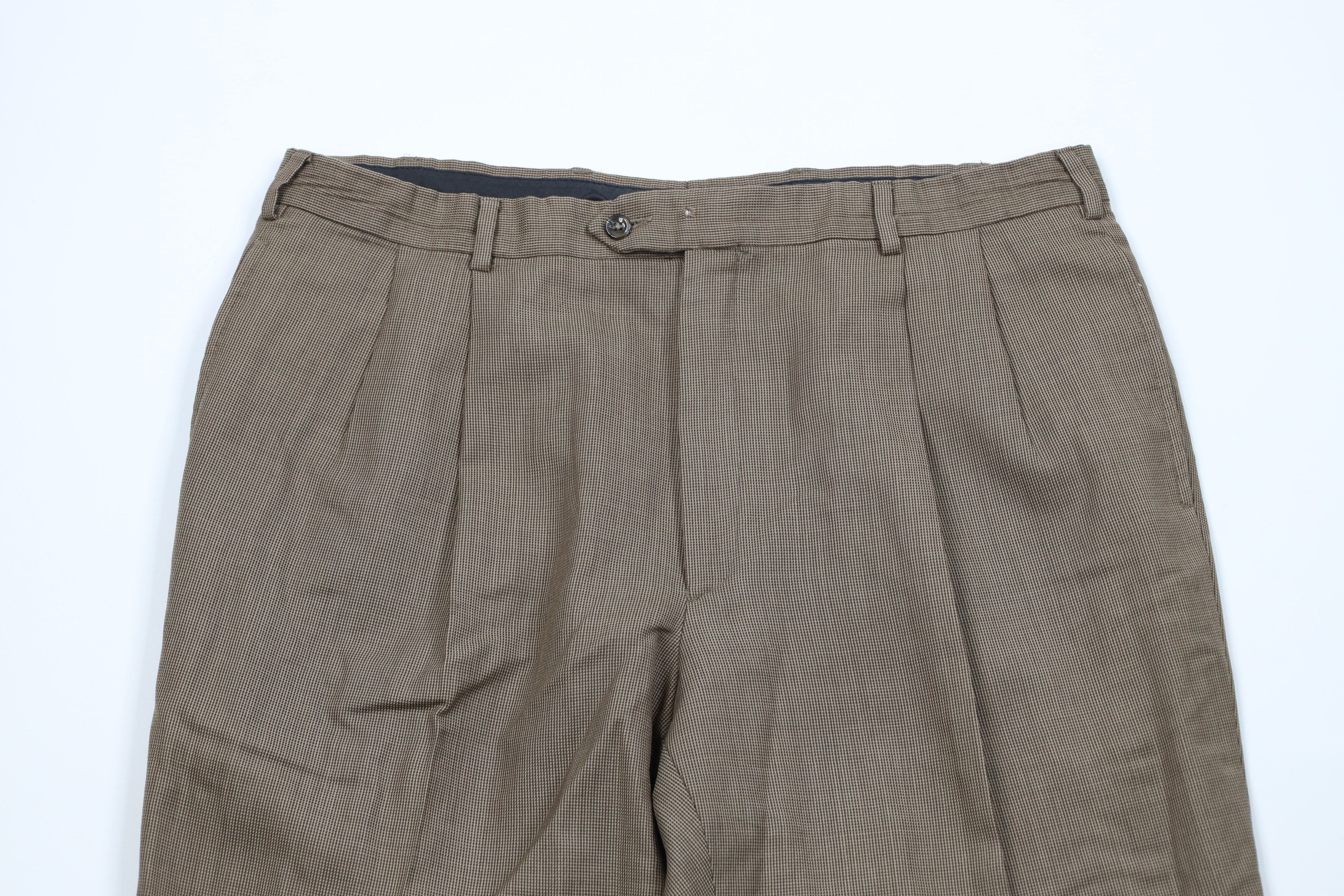 Vintage Vintage 90s Streetwear Wool Wide Leg Chino Pants Brown Size US 36 / EU 52 - 2 Thumbnail