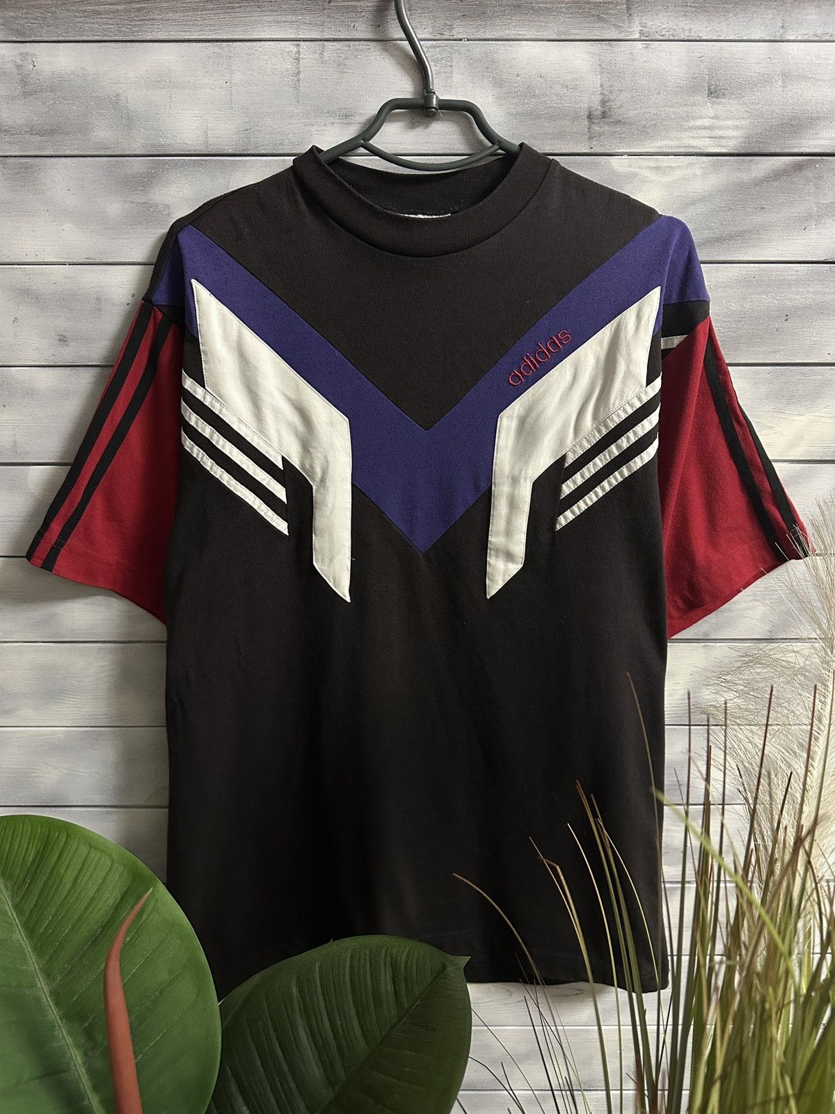 Adidas Rare Vintage 80s 90s Adidas Geometric Colorblock T-Shirt Size US M / EU 48-50 / 2 - 1 Thumbnail