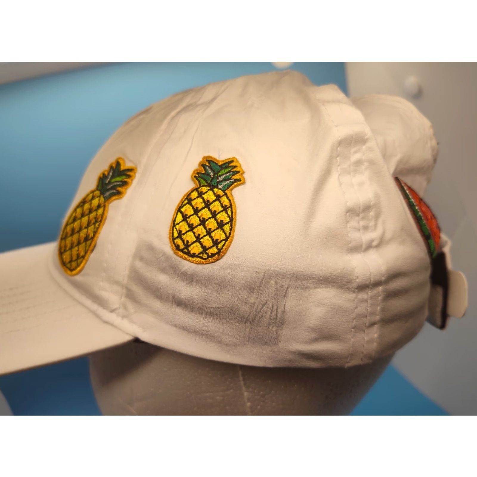 Callaway Callaway Golf Hat Cap Womens One Size White Floral Pony Tail Strap Back Ponyflo Flowers Fruit Flamingo Hawaiian Garden Style Golf Hat Womens Size ONE SIZE - 6 Thumbnail