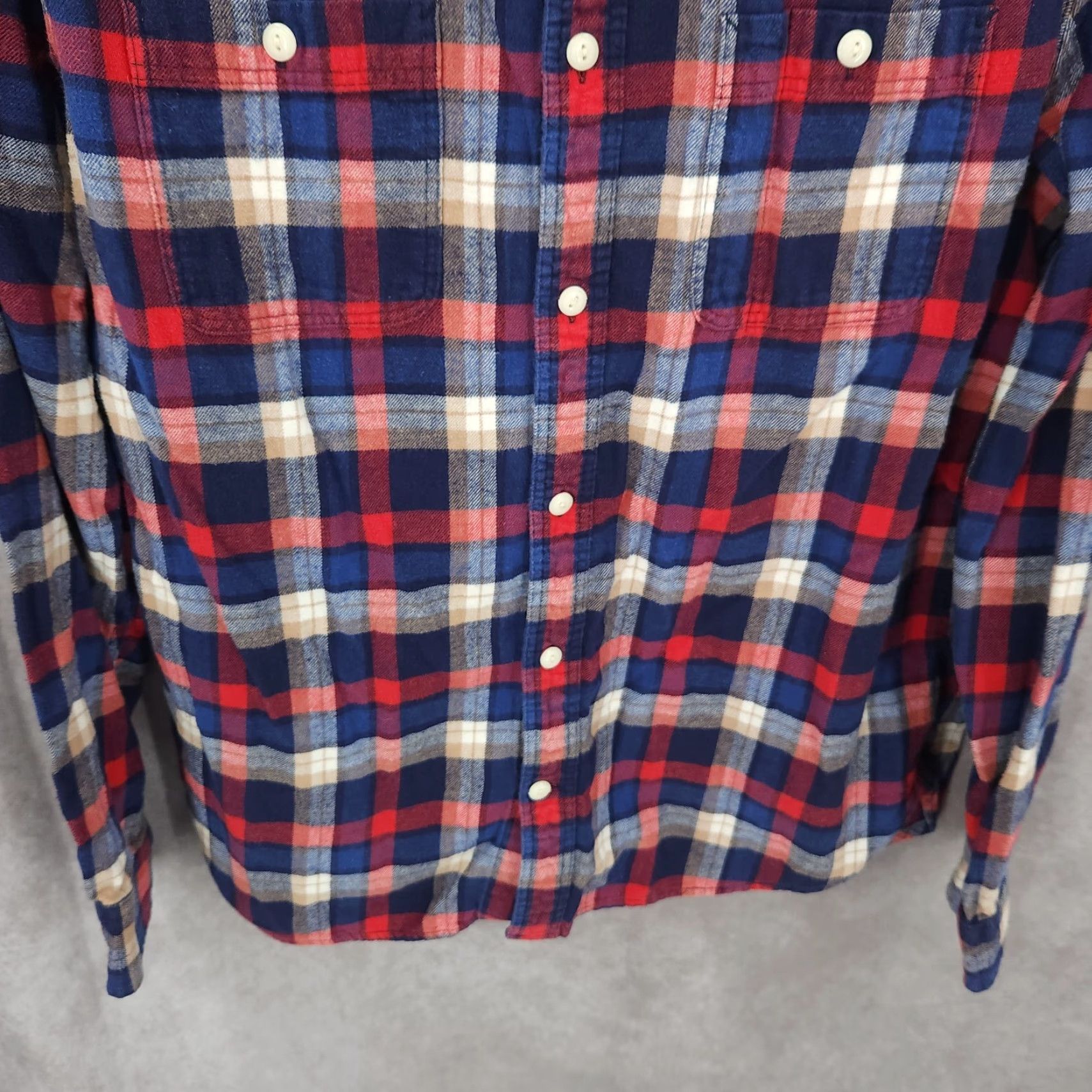 Gap Gap Shirt Mens Medium Red Blue Plaid Button Up Long Sleeve Cotton Size US M / EU 48-50 / 2 - 2 Thumbnail