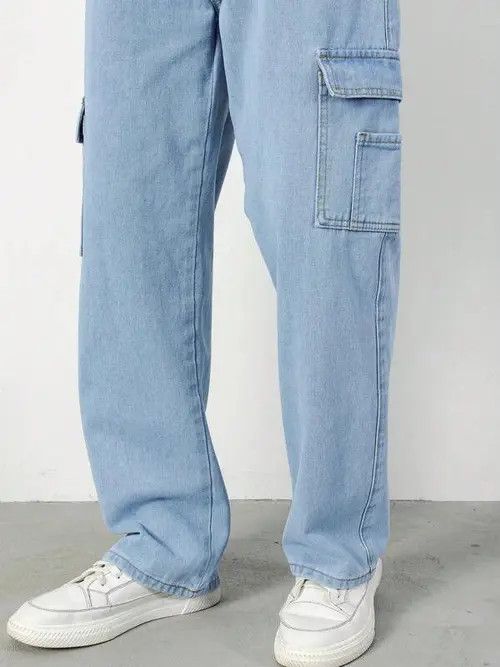 Jean × Vintage Cargo Pocket Denim Jeans Straight fit Size US 32 / EU 48 - 3 Thumbnail