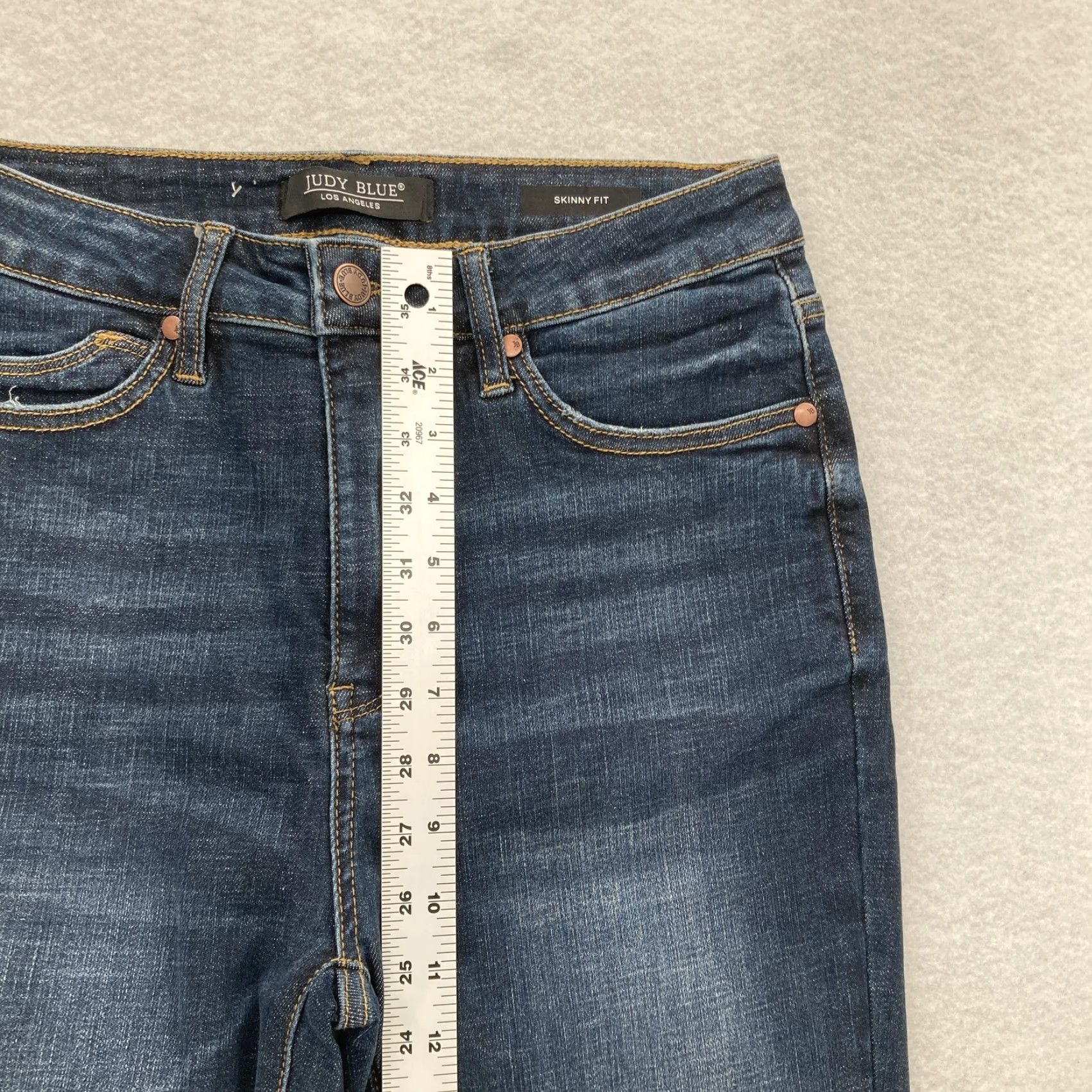 Denime Judy Blue Jeans Womens 29 Skinny Fit Dark Wash Denim Stretch 5-Pocket Zip Fly Mid Rise Size 29" - 7 Thumbnail