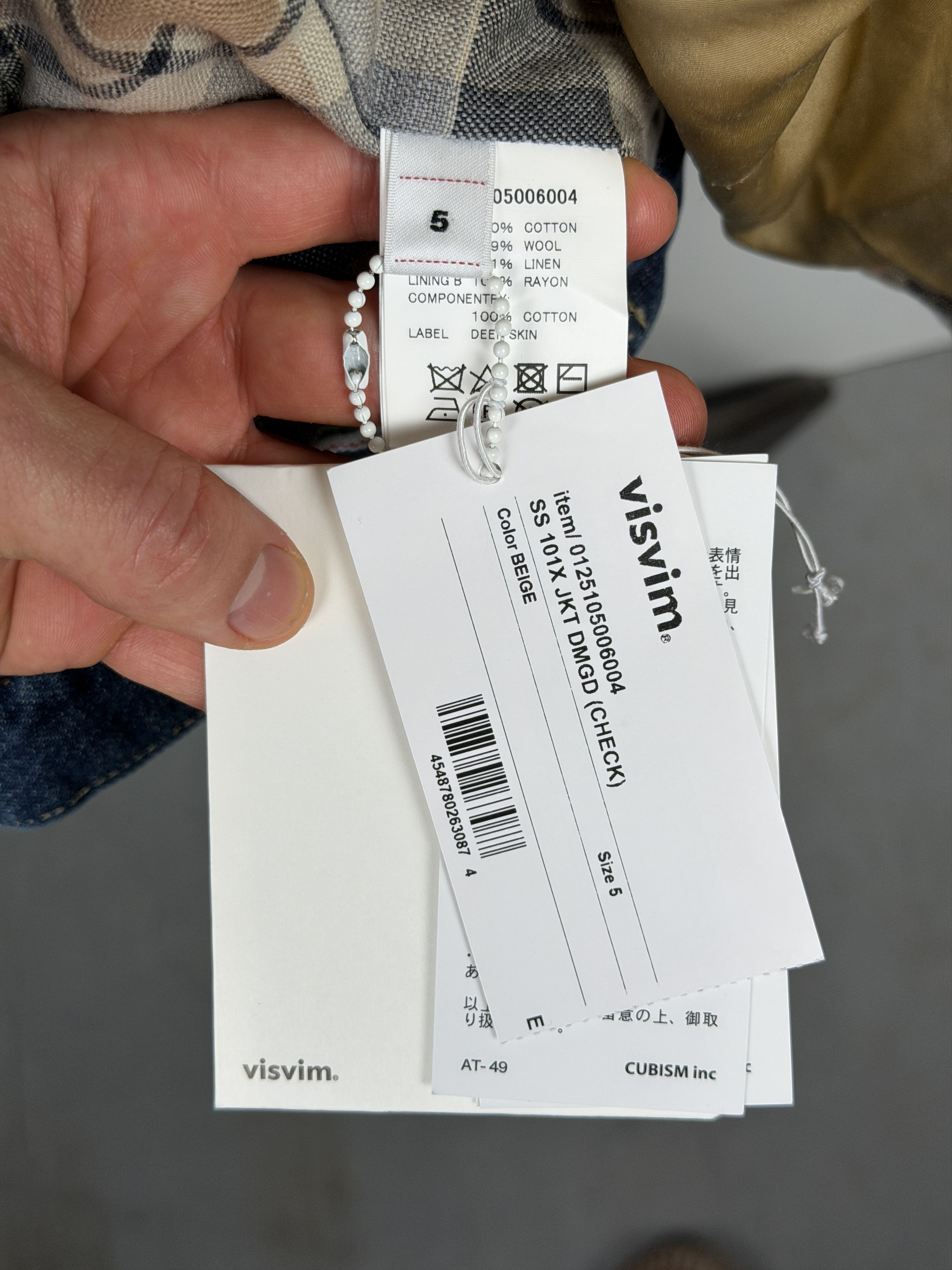 Visvim SS25 101X JKT DMGD (Check) Size US XXL / EU 58 / 5 - 14 Thumbnail