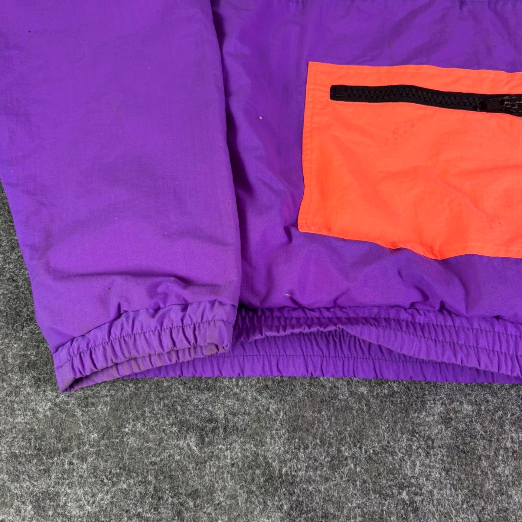 Vintage VINTAGE Weekends Jacket Mens S Anorak 90s Purple Neon Orange Windbreaker Zip Lined Pockets Size US S / EU 44-46 / 1 - 7 Thumbnail