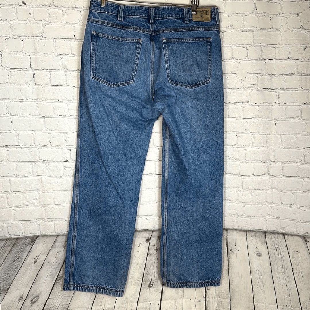 Duluth Trading Company Duluth Men's Ballroom Relaxed Fit Jeans 36x32 Denim Cotton Workwear Blue Straight Jeans Mens 86069 Size US 36 / EU 52 - 6 Thumbnail