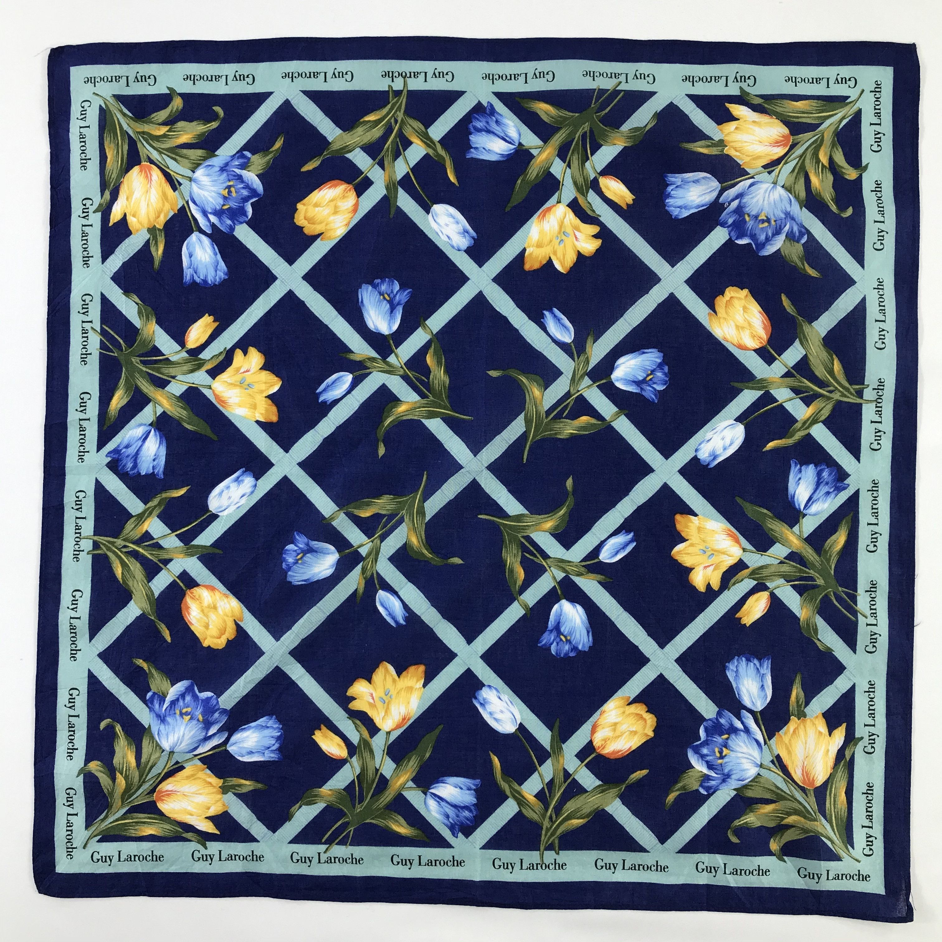 Guy Laroche × Vintage Guy Laroche Bandana / Handkerchief / Neckerchief - S743 Size ONE SIZE - 1 Thumbnail
