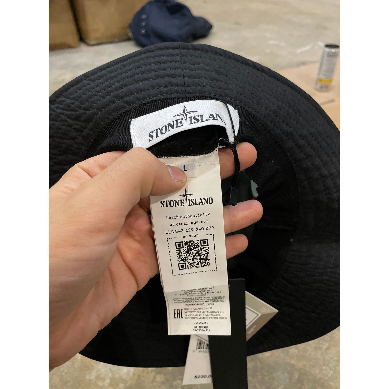 Stone Island Stone Island Bucket Hat Black OS Size ONE SIZE - 3 Thumbnail
