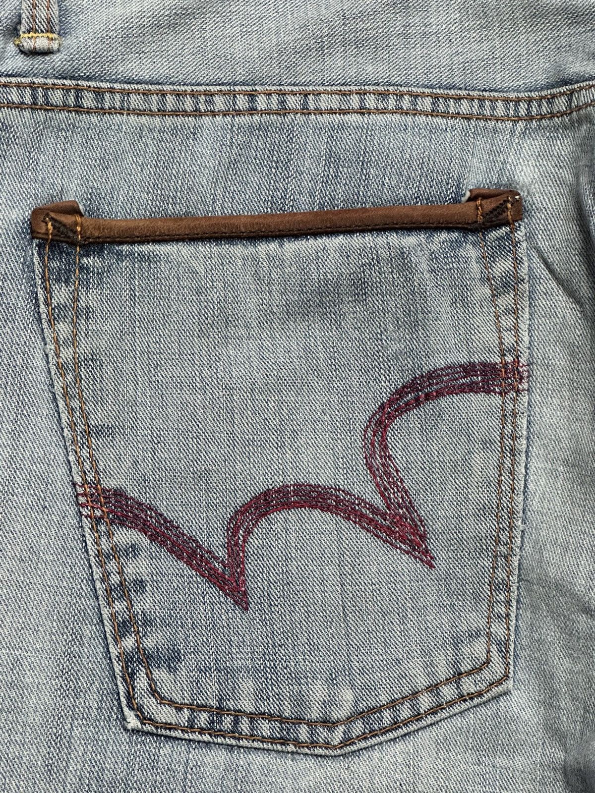 Edwin EDWIN BTJ03 Straight Leg Distressed Japan Denim Faded Wash Size US 34 / EU 50 - 7 Thumbnail