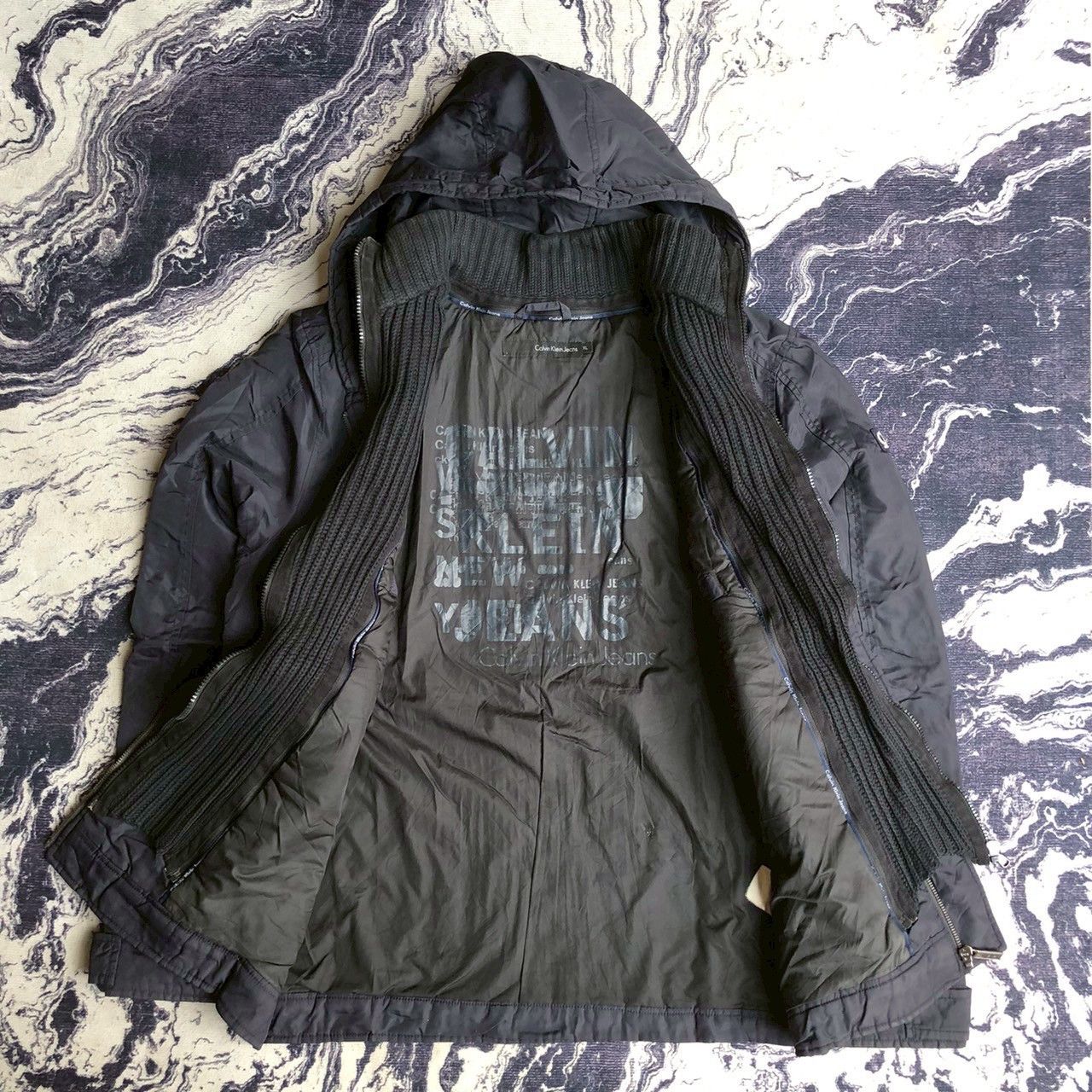 Calvin Klein Vintage Calvin Klein Jeans Hooded Layered Jacket Size US XL / EU 56 / 4 - 1 Thumbnail