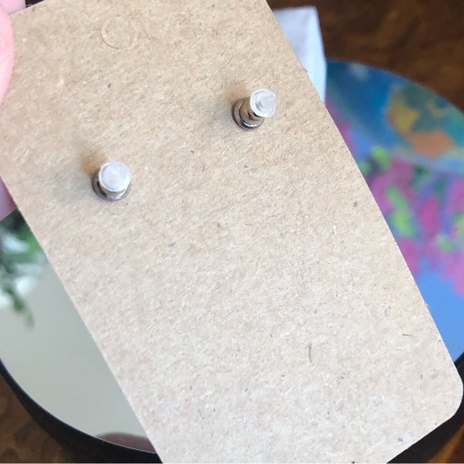 Vintage Vintage purple enamel geometric shape pierced earrings Size ONE SIZE - 3 Thumbnail
