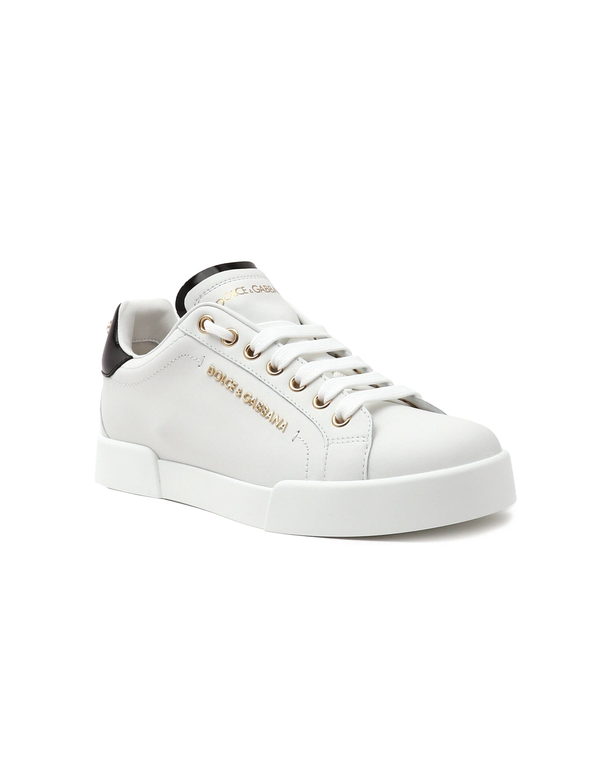 Dolce & Gabbana o1s22i1n0225 Calfskin Portofino Sneakers in White Size US 11 / IT 41 - 1 Thumbnail
