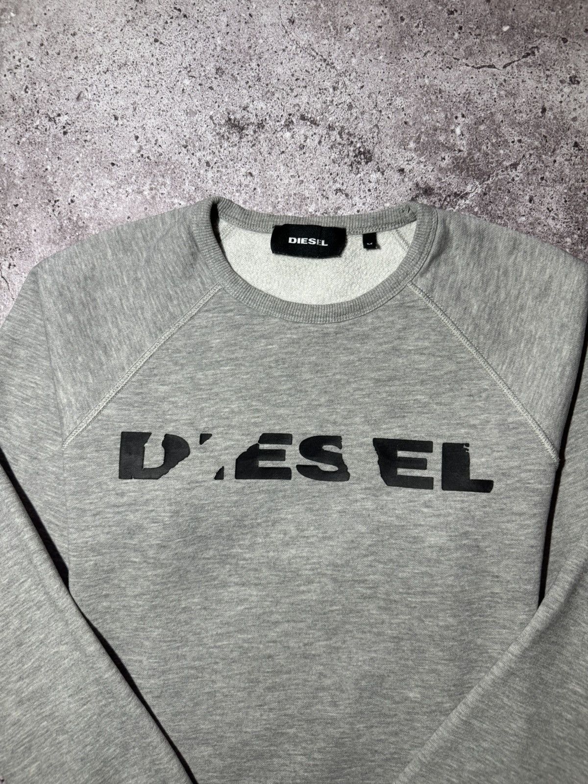 Diesel × Vintage Diesel Vintage Big Logo Basic Grey Cotton Sweatshirt Size US M / EU 48-50 / 2 - 2 Thumbnail