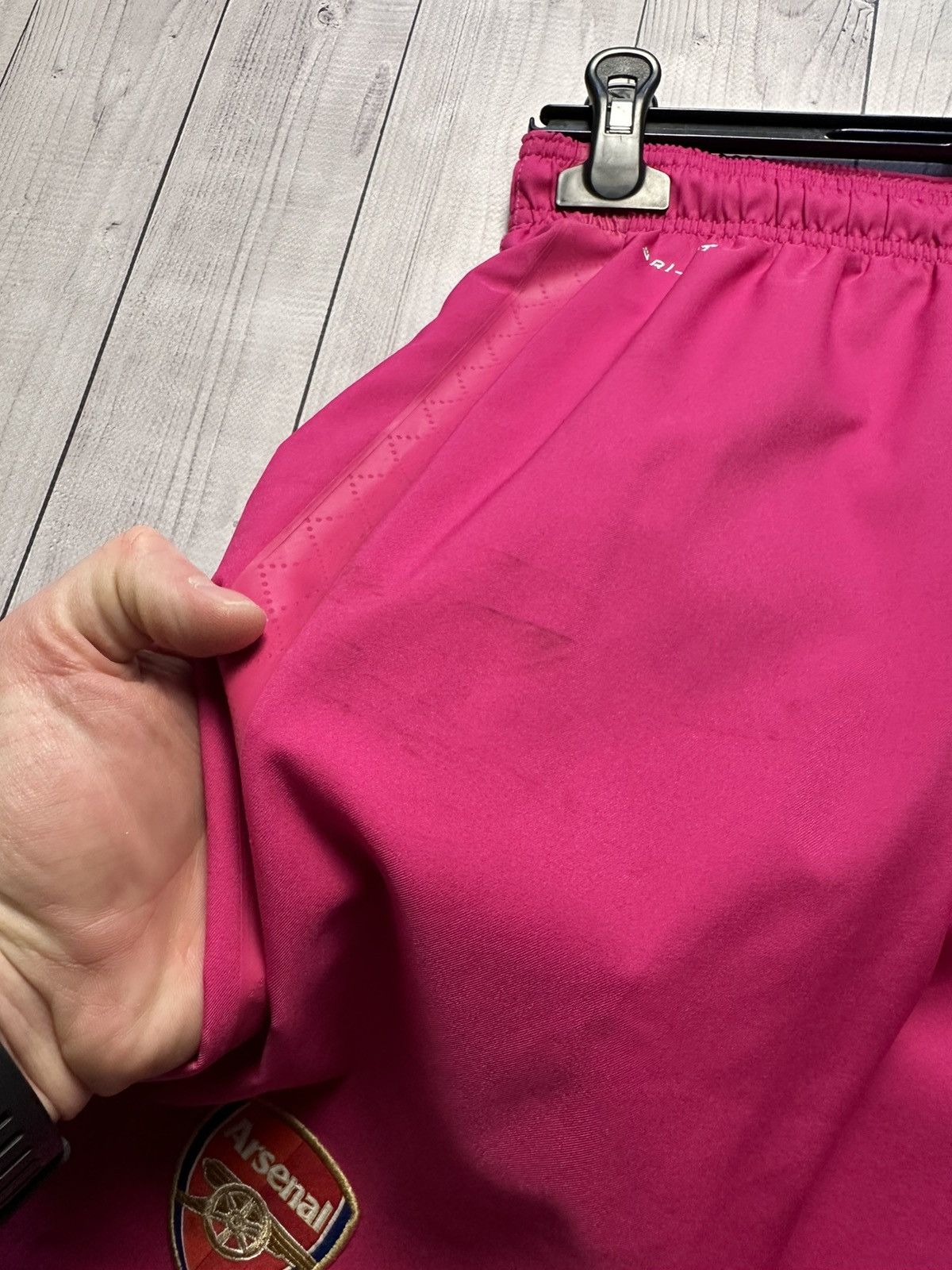 Nike × Vintage Vintage Nike Arsenal soccer shorts Goalkeeper pink rare S Size US 29 - 4 Thumbnail