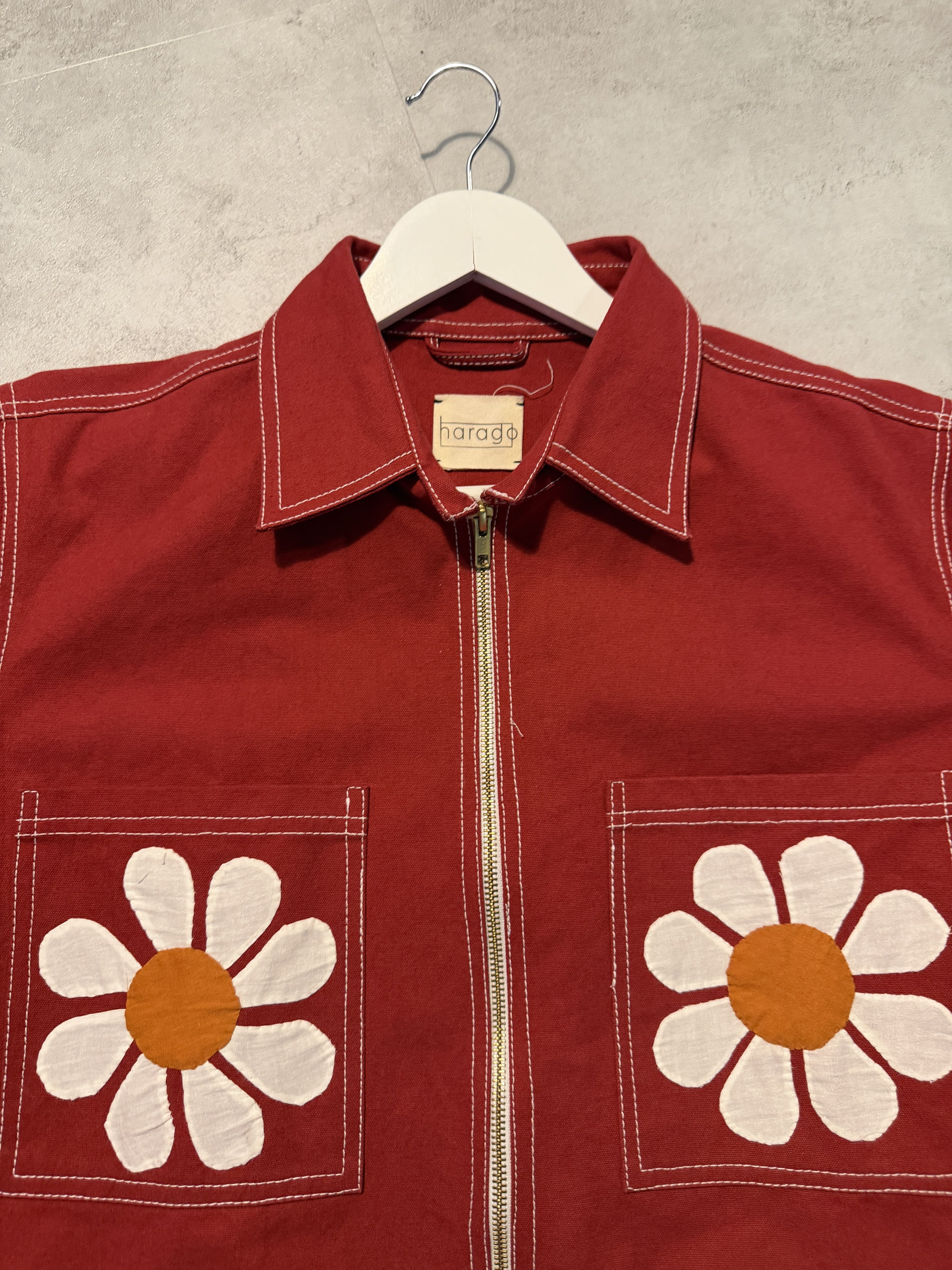 HARAGO Harago Flower Applique Zipper Jacket red Size US XL / EU 56 / 4 - 2 Thumbnail