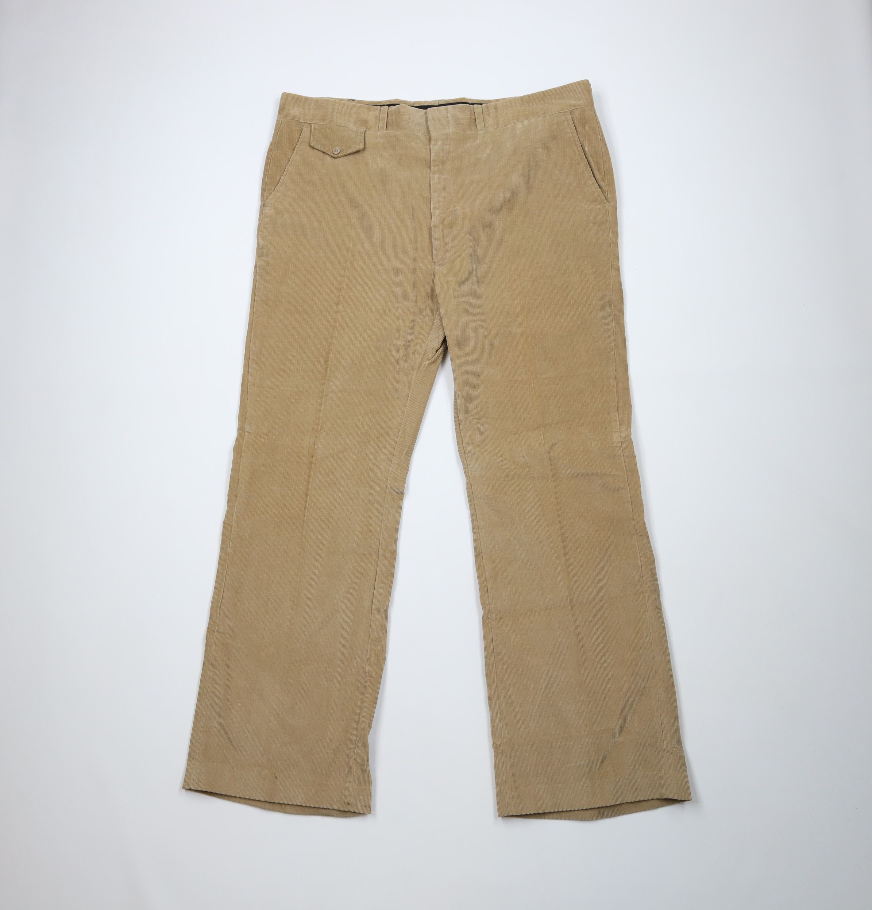 Vintage Vintage 70s Streetwear Corduroy Bell Bottoms Pants Beige USA Size US 42 / EU 58 - 1 Thumbnail