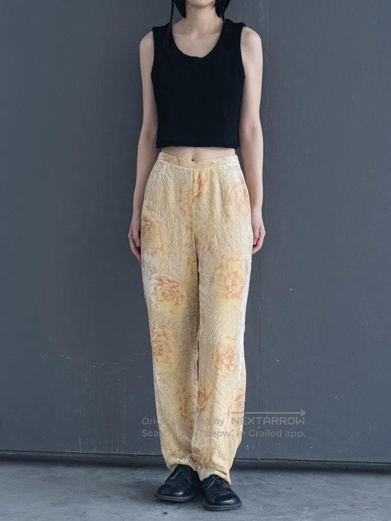 Kenzo Kenzo Yellow ombre floral velvet pants Size 25" / US 0 / IT 36 - 1 Thumbnail
