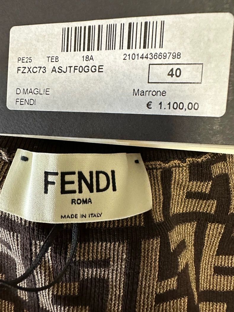 Fendi FENDI FF flower patterned knitted sweater, brown turtle ne Size XS / US 0-2 / IT 36-38 - 5 Thumbnail