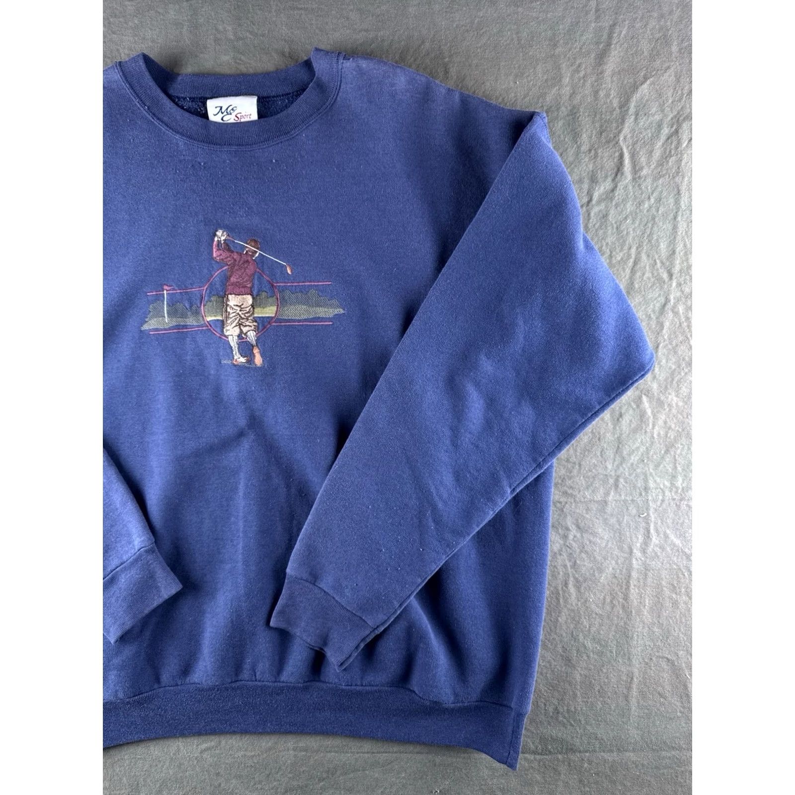Vintage VINTAGE MC Sport Golf Sweatshirt Embroidered Crewneck Pullover XL Men Blue 90s Pullover Sweatshirt Embroidered Golf Size US XL / EU 56 / 4 - 4 Thumbnail