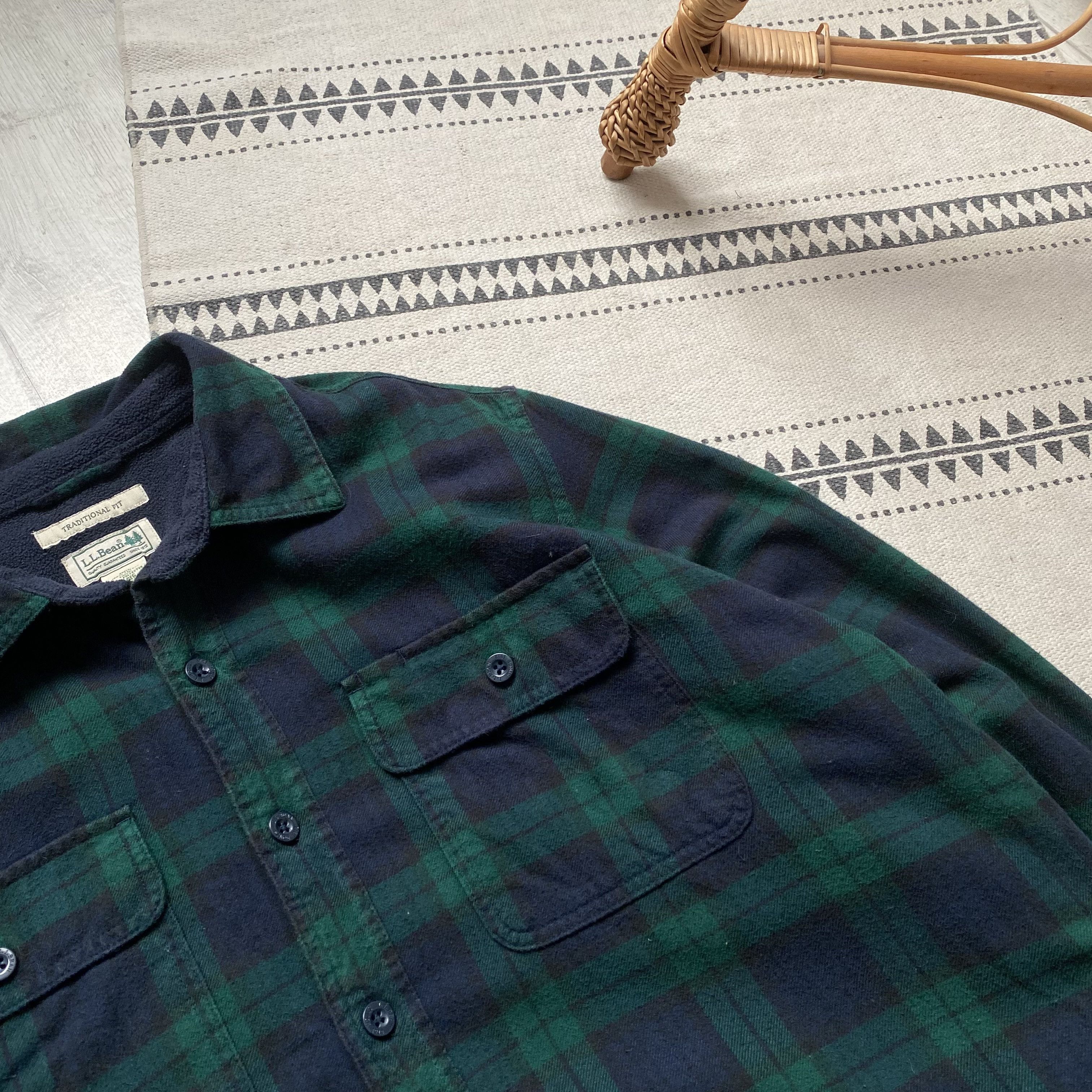 L.L. Bean 🪓 Vintage 90s LL Bean flannel jacket Overshirt Button Up Size US L / EU 52-54 / 3 - 4 Thumbnail