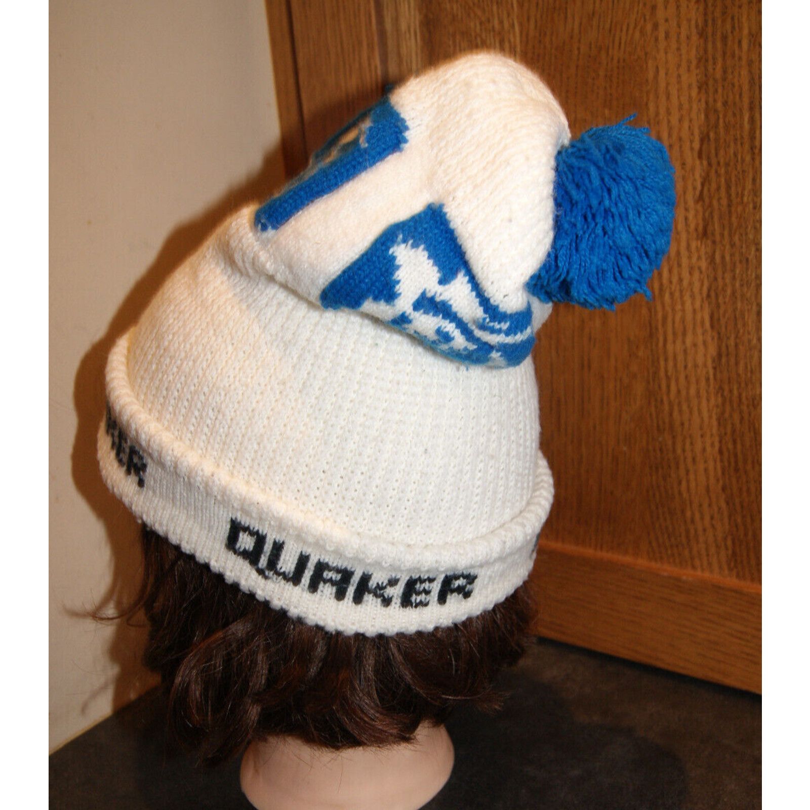 Other VTG Quaker Brand Oats Beanie Hat Pom Pom Winter Knit Man Size ONE SIZE - 5 Thumbnail