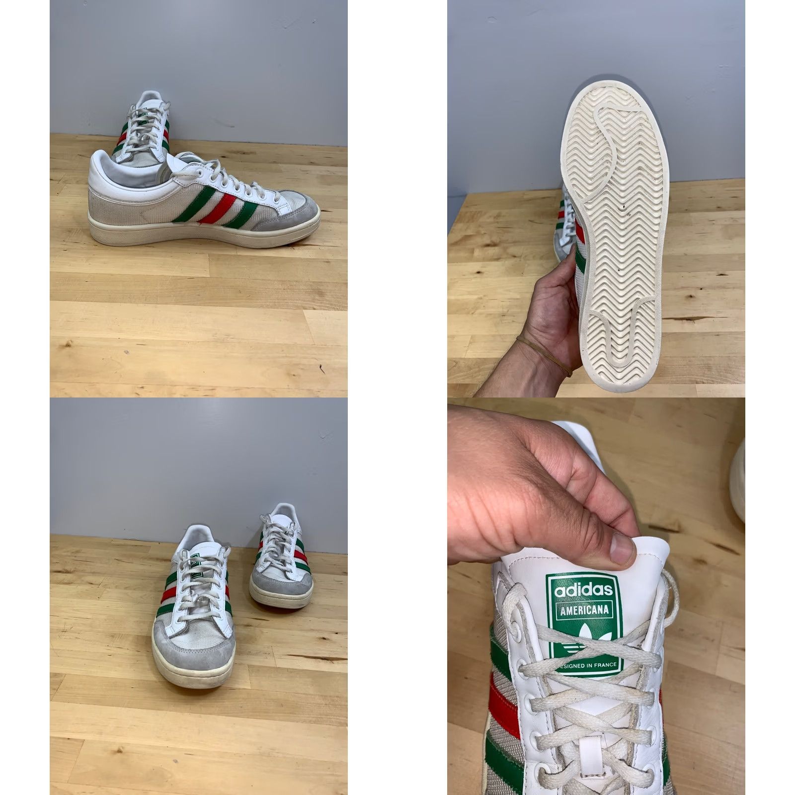 Adidas Adidas Americana White Green Scarlet Men US 10.5 UK 10 Sneaker Low Top Rubber Sole Casual Athletic Shoes Size US 11 / EU 44 - 8 Thumbnail