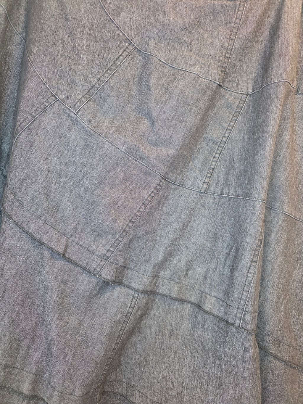 Sandro Sandro Sport Gray Denim Patchwork A-Line Midi Skirt Size 12 Size 34" / US 12 / IT 48 - 5 Thumbnail