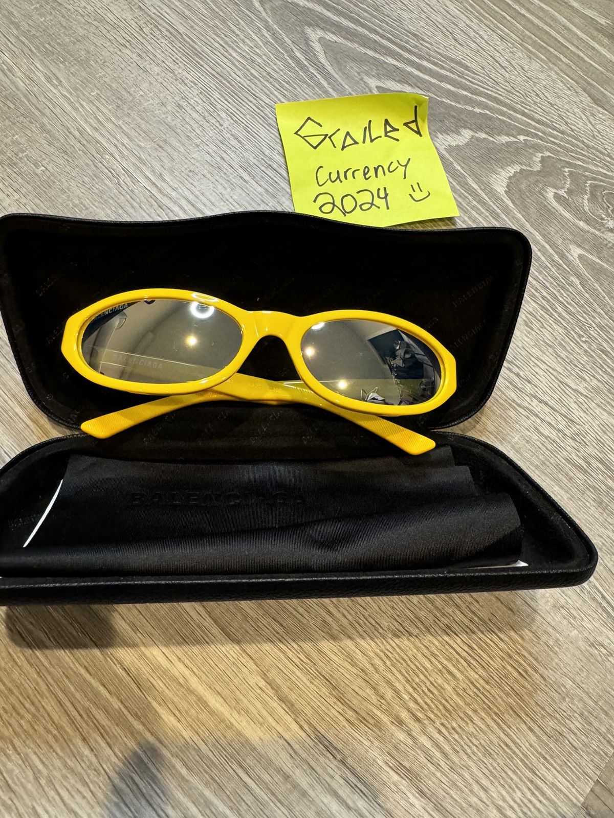image of Balenciaga Mirror Shades in Yellow, Men's