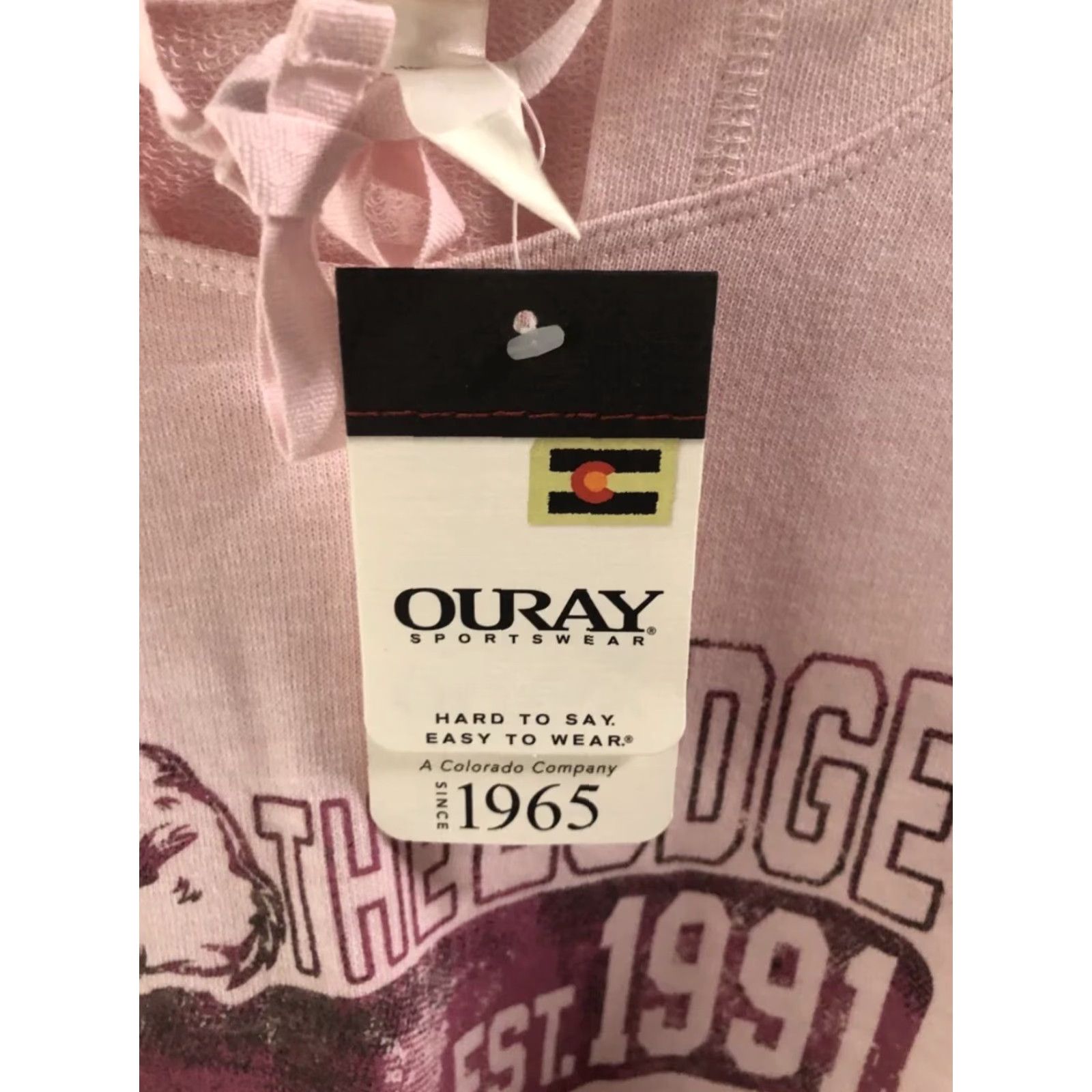 Vintage VINTAGE Ouray Sportswear Pink Hoodie The Lodge Est.1991 Women L Pullover Activewear Shirt/Hoody Womens (adjusted to fit rules) Size L / US 10 / IT 46 - 4 Thumbnail