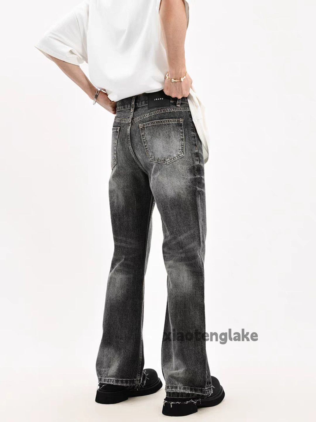 Jean × Vintage washed faded y2k punk grunge flared yuppie jeans Size US 34 / EU 50 - 2 Thumbnail