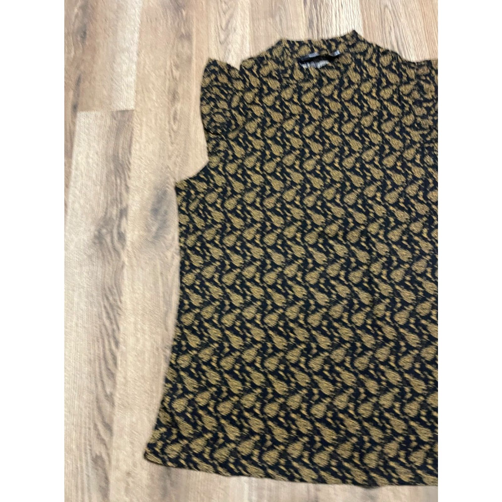 Vintage Doe & Rae Shirt Womens Large Black Gold Sleeveless Allover Print Tank Vintage? No Size L / US 10 / IT 46 - 3 Thumbnail