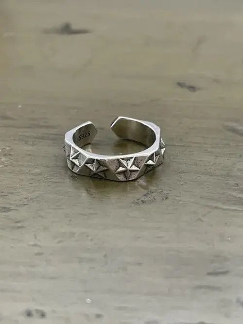 Jewelry Silver Star Army Ring Size ONE SIZE - 4 Thumbnail