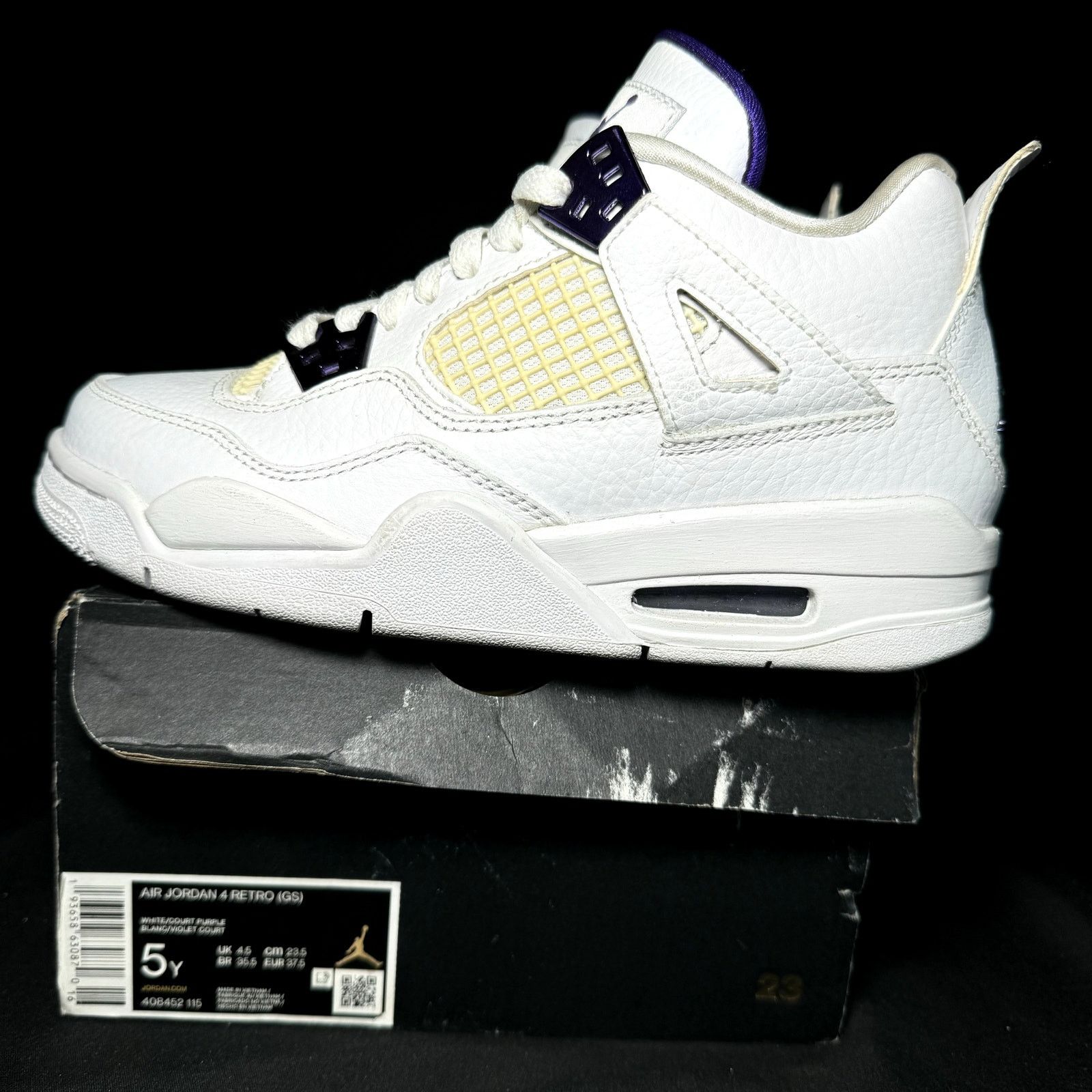 Jordan Brand × Nike Size 5 - Air Jordan 4 Retro GS Purple Metallic Men's Shoes Size US 5 / EU 37 - 9 Thumbnail