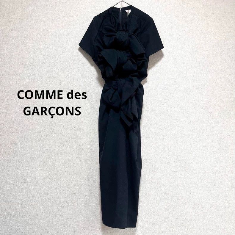 Comme des Garcons Black retro jacquard bow dress