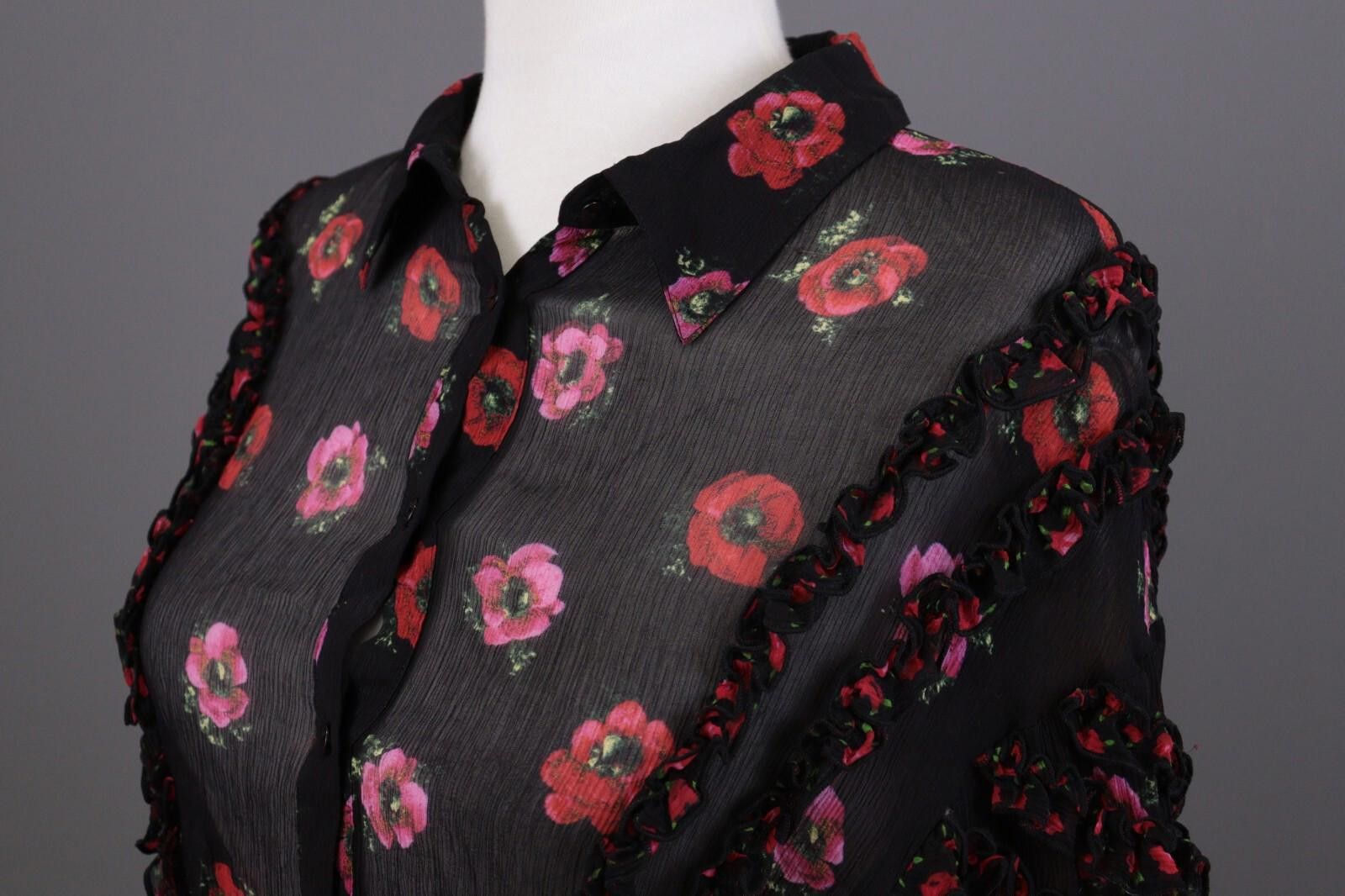 The Kooples The Kooples Paris Black Floral Mesh Shirt Size 1 / S Size M / US 6-8 / IT 42-44 - 9 Thumbnail