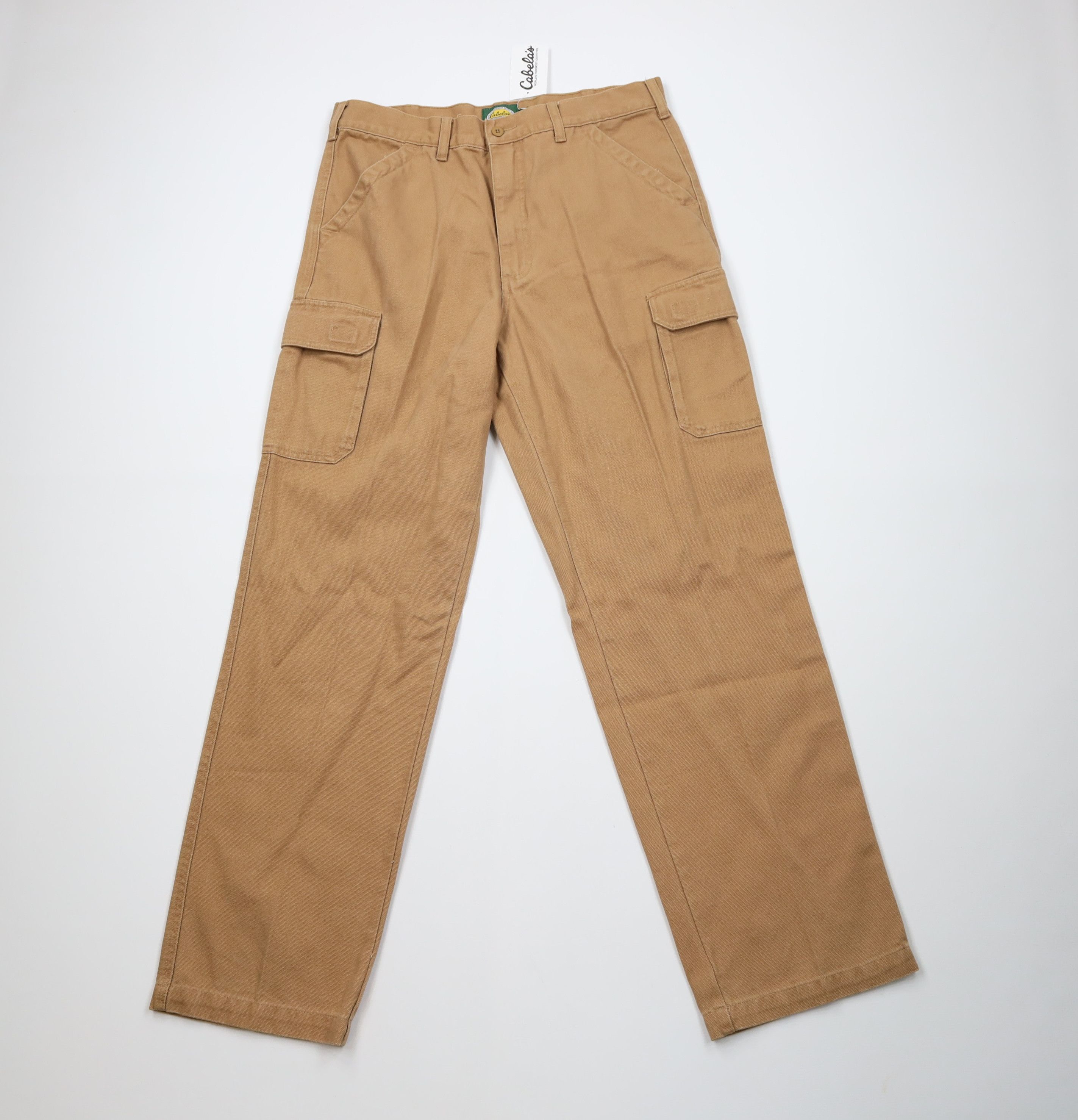 Cabelas Deadstock Vintage Cabelas Wide Leg Cargo Pants Brown Cotton Size US 34 / EU 50 - 1 Thumbnail