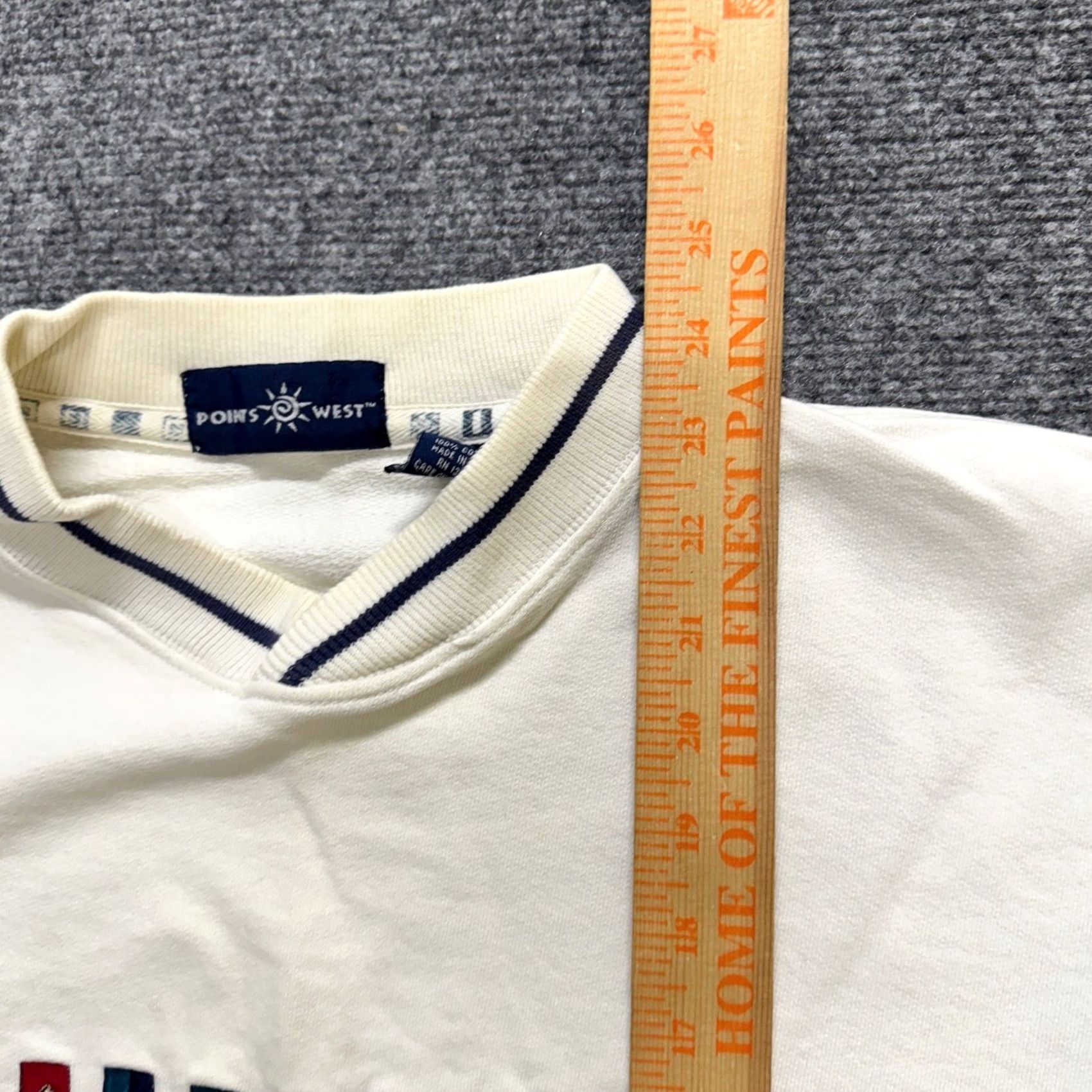 The Unbranded Brand VINTAGE Sweatshirt Men L White 100% Cotton Point West Nautical Gear Stained Size US L / EU 52-54 / 3 - 4 Thumbnail
