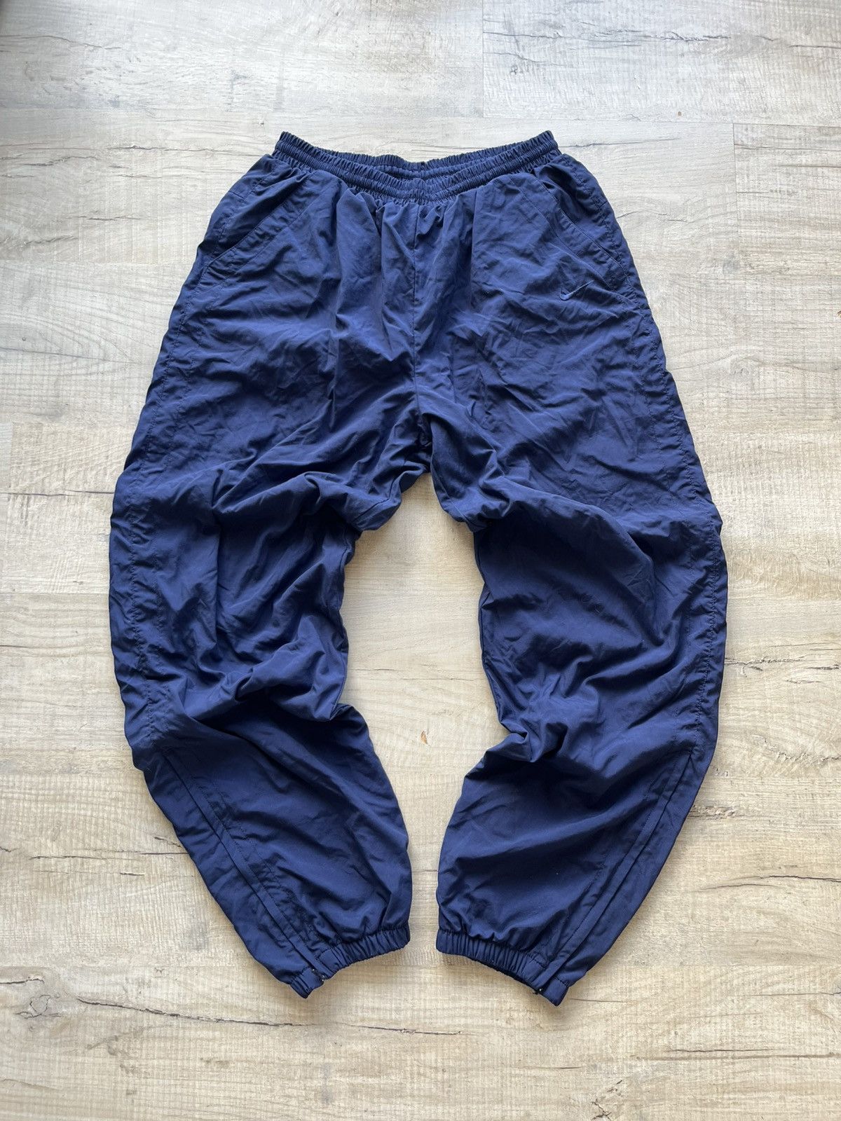 Nike Vintage 90’s Nike blue swoosh parachute track pants Size US 34 / EU 50 - 1 Thumbnail