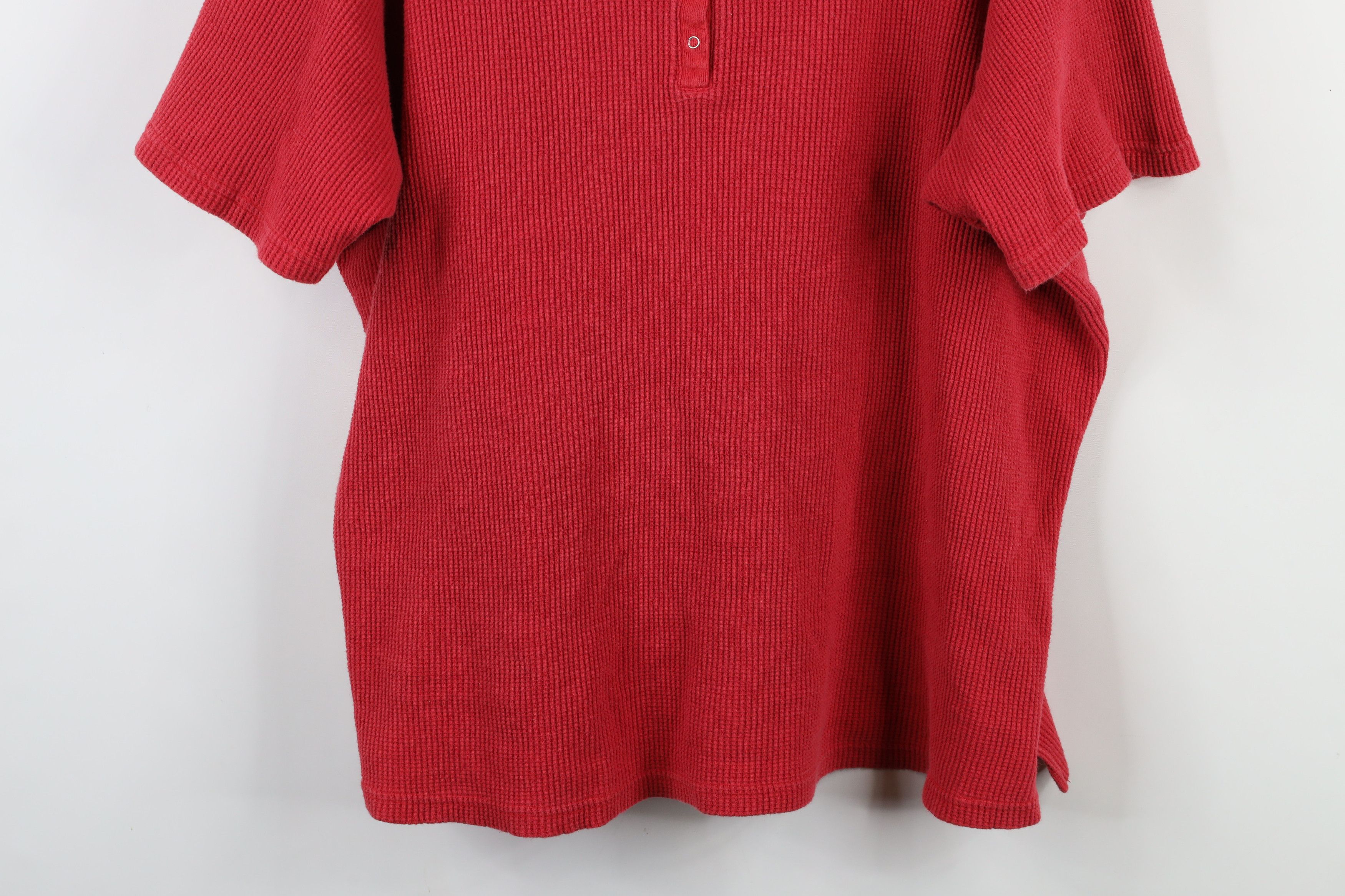 Vintage Vintage 90s Streetwear Thermal Waffle Knit Henley T-Shirt Size 4XL / US 24-26 - 3 Thumbnail