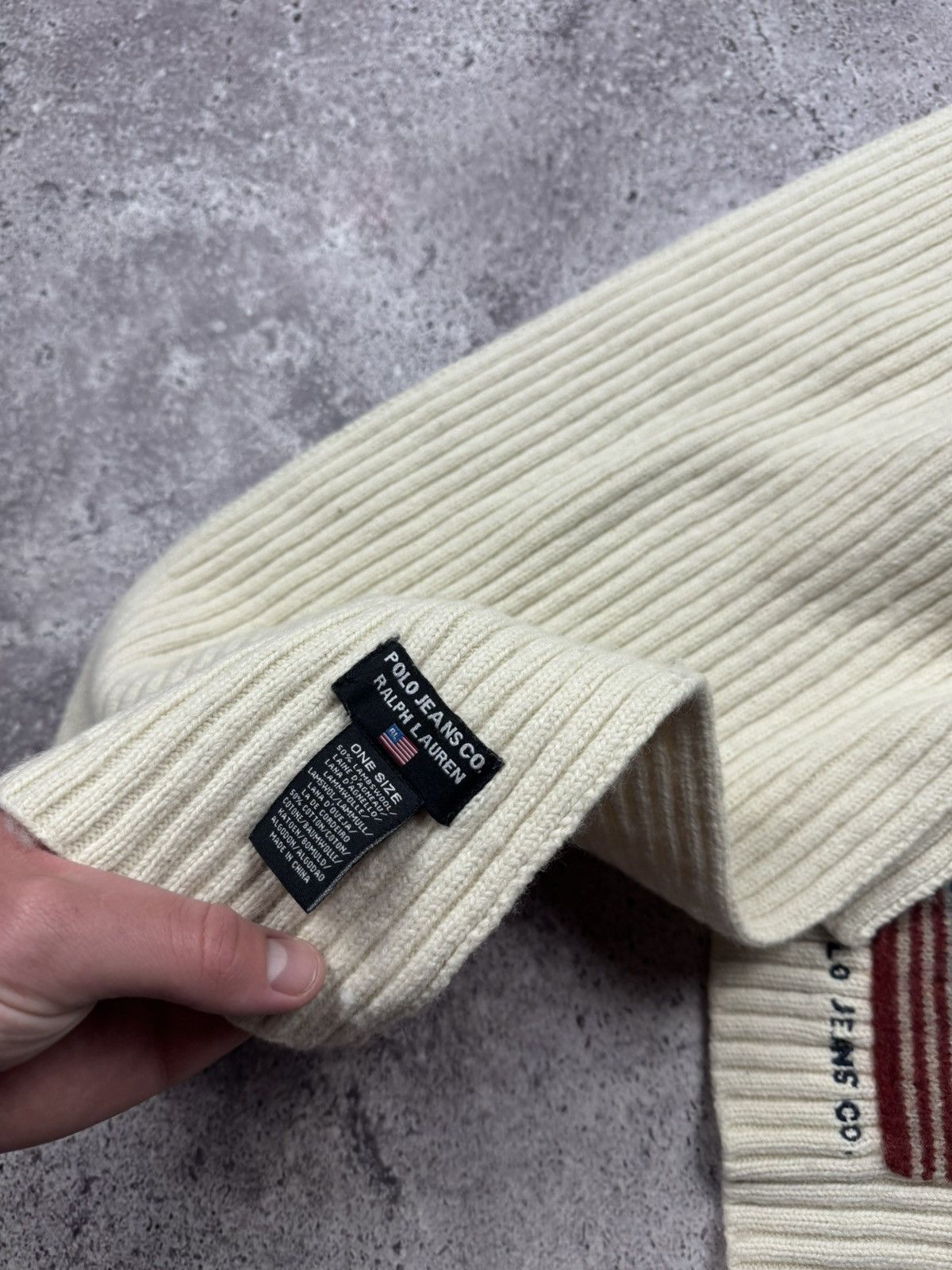 Polo Ralph Lauren Vintage Polo Ralph Lauren USA Knitted Scarf Size ONE SIZE - 8 Thumbnail