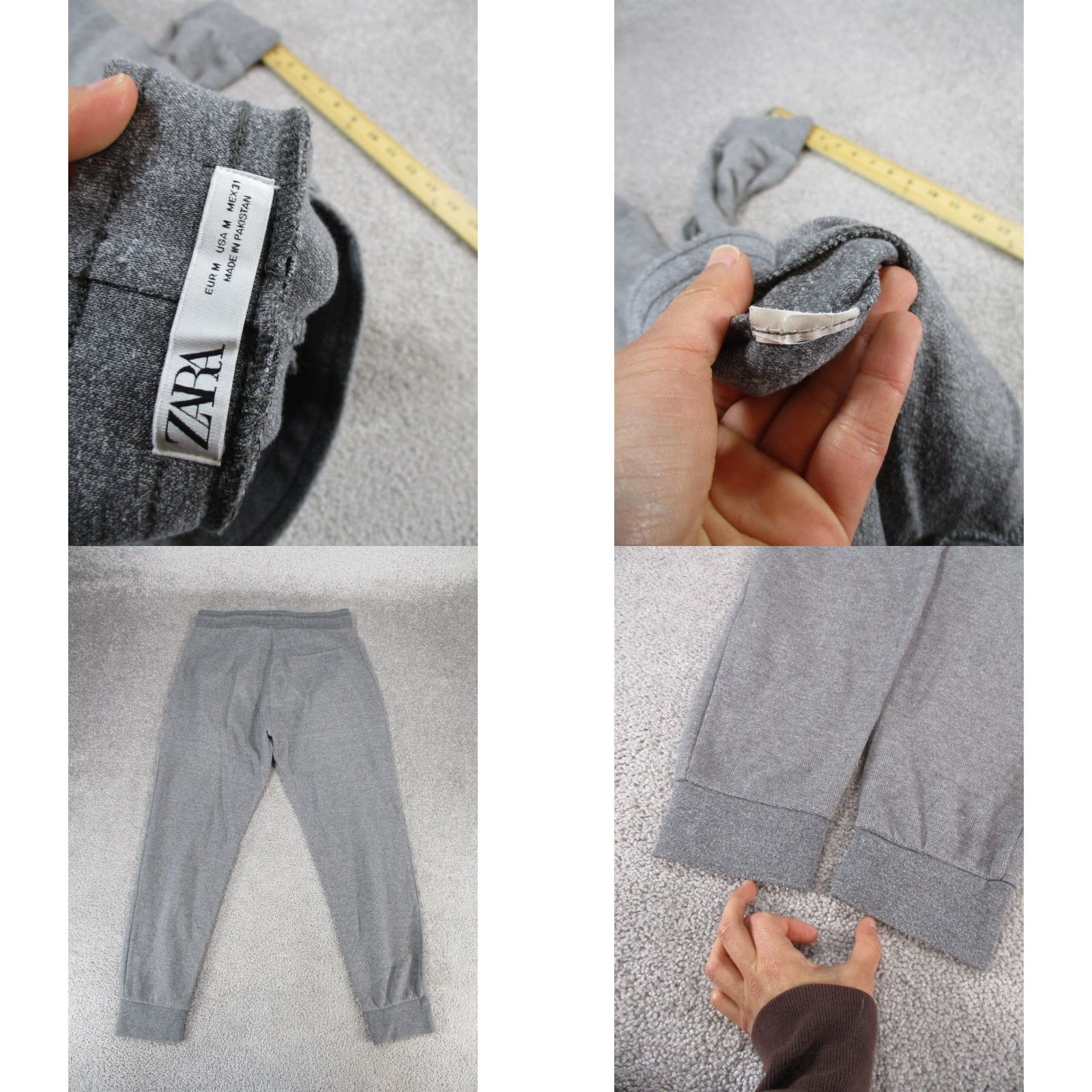 Zara Zara Joggers Womens Medium Gray Woven Drawstring Pants Knit Tapered Front Flat Closure Drawstring Womens M Gray Jogger Size 32" / US 10 / IT 46 - 8 Thumbnail