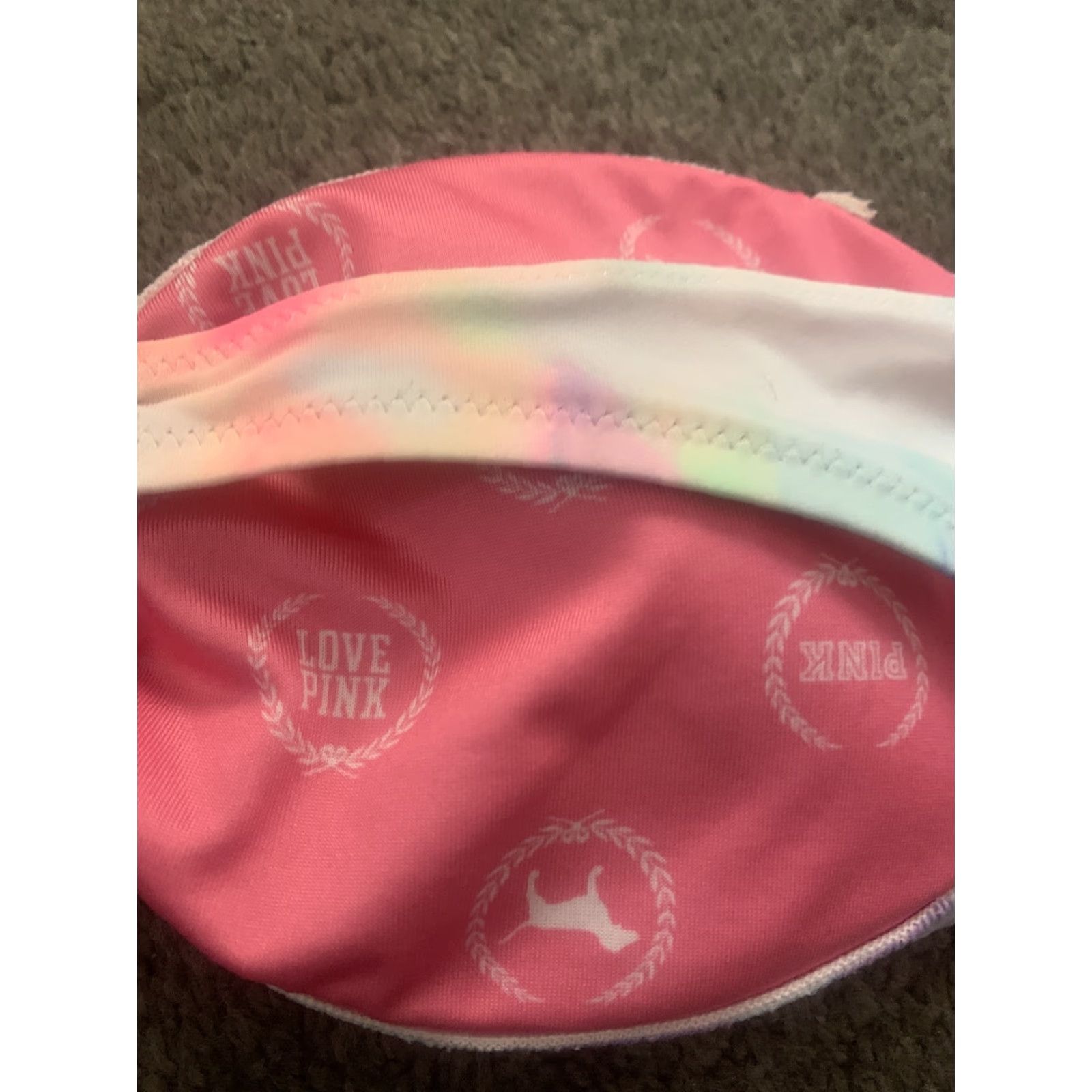 Pinko PINK Bikini Top Tye Dye Multicolor S Victoria's Secret Women Adults Size S Swimsuit Swim Top Pattern: Animal Print Size ONE SIZE - 3 Thumbnail