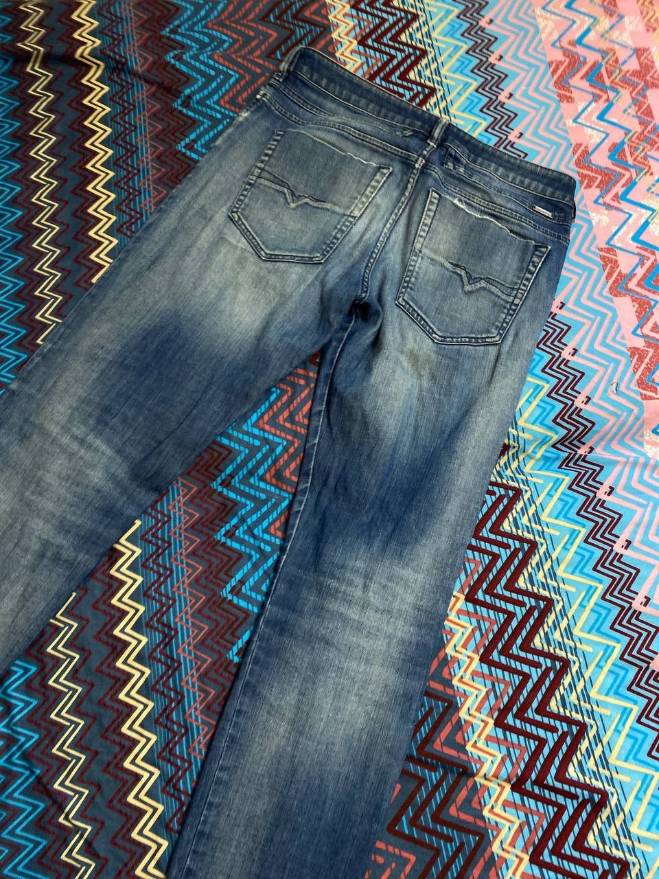 Diesel × Japanese Brand × Vintage Vintage Diesel D-BAZER Baggy Jeans Big Diesel Logo Size US 31 - 11 Thumbnail