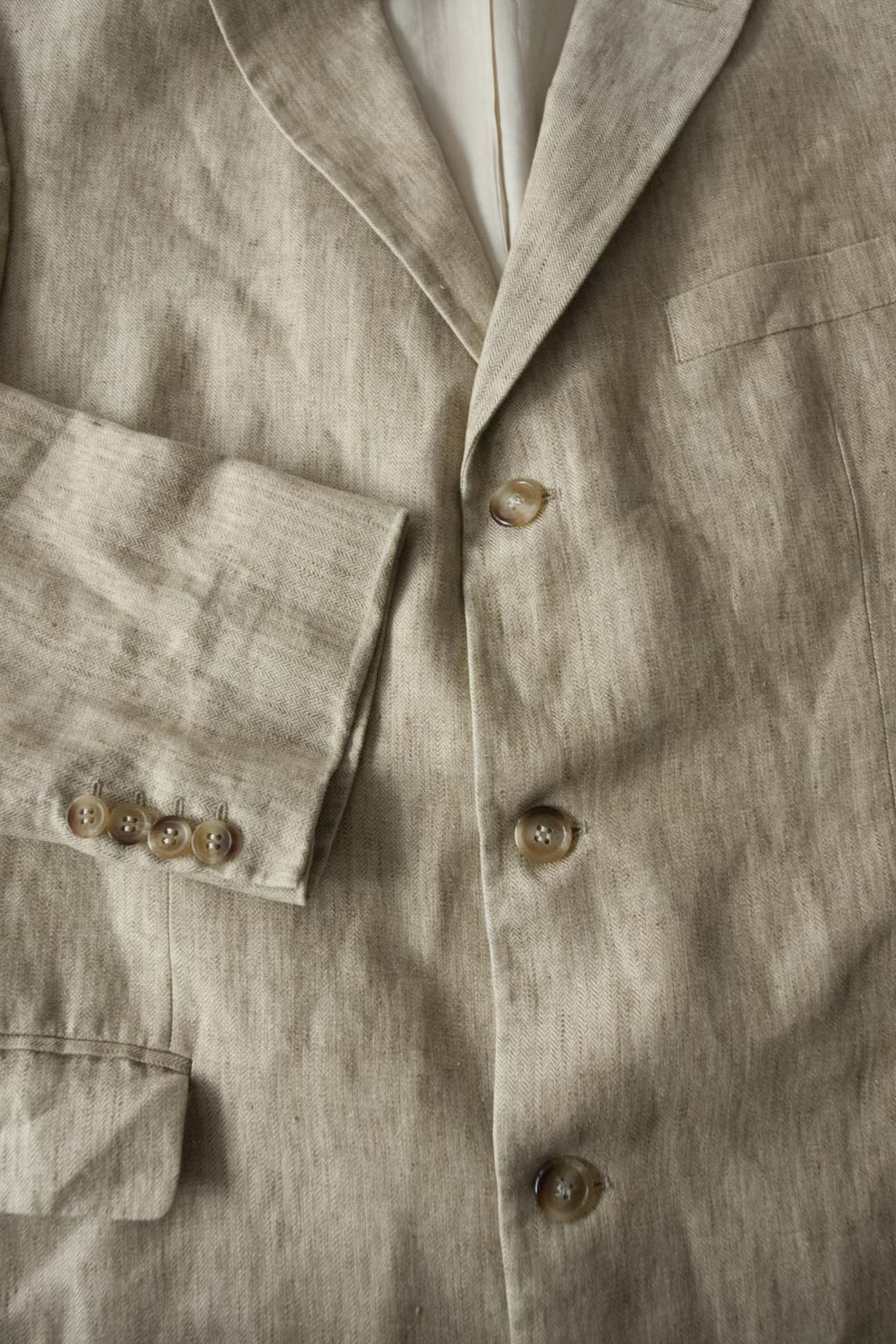 Hugo Boss Hugo Boss Jacket Rossellini 100% Linen Size 44R Herringbone Size 44R - 5 Thumbnail